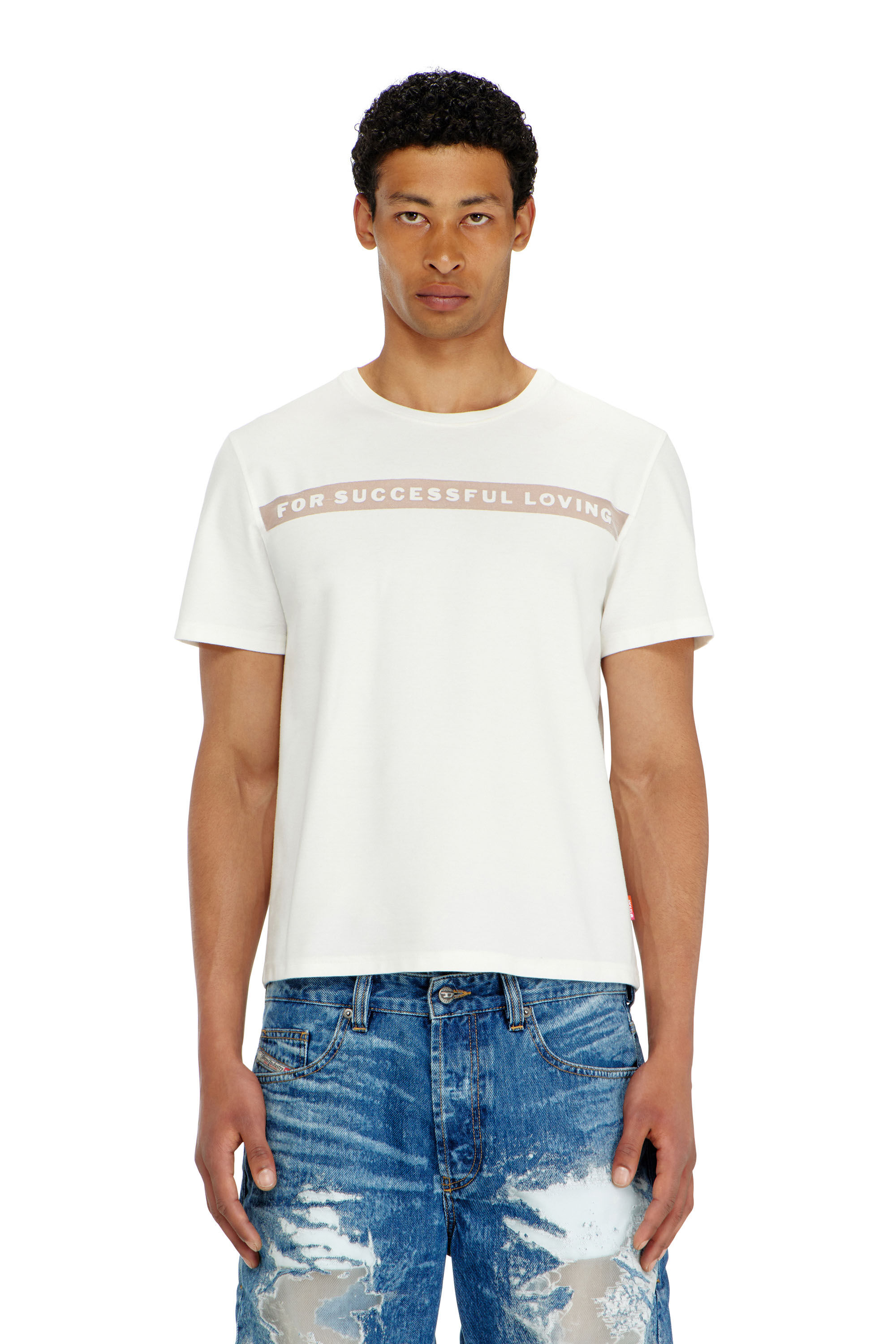 Diesel - PR-T-NOTS-CHI-R, T-shirt avec logo For Successful Loving Mixte in Blanc - 3