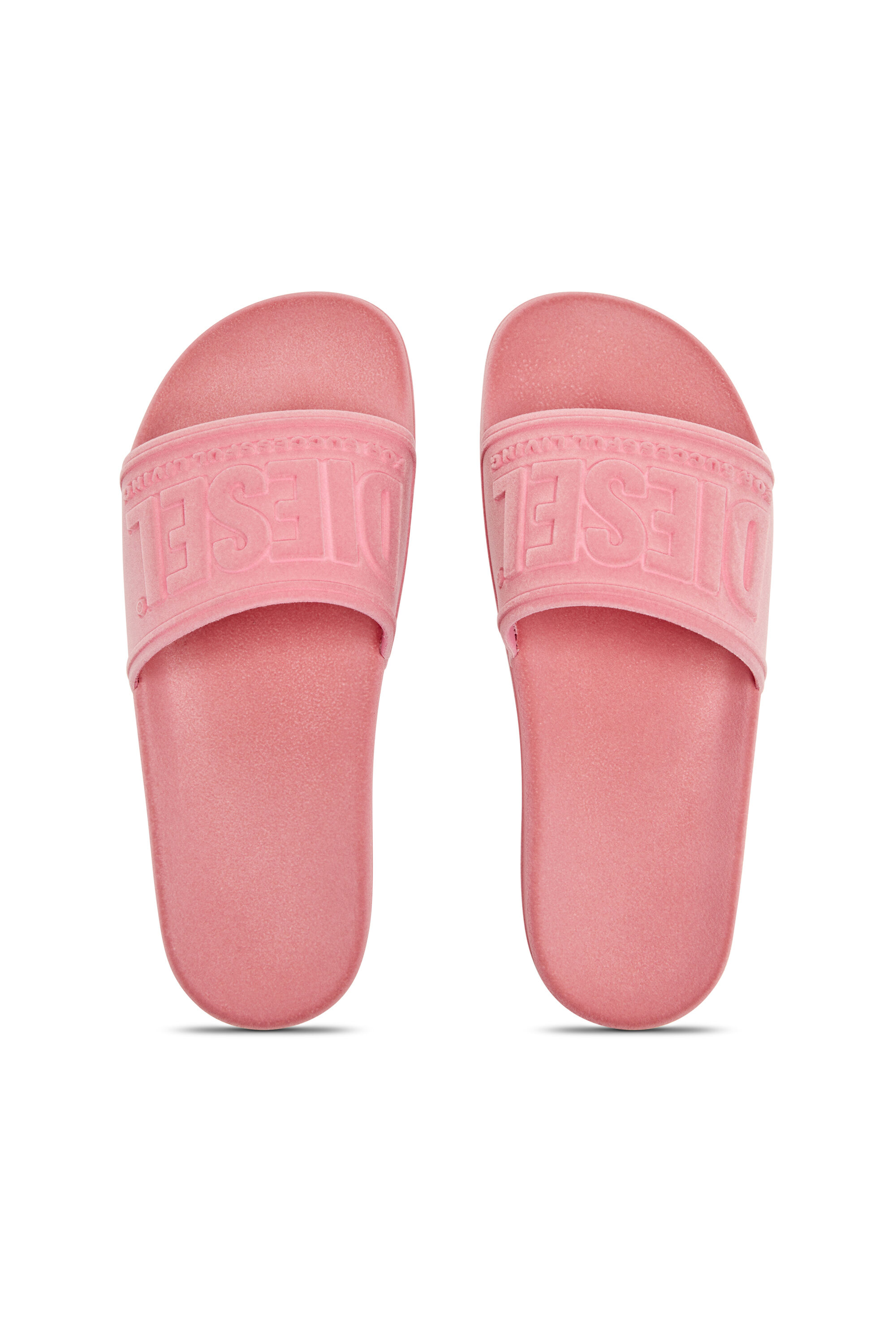 ◆DIESEL◆ SA Mayemi W Slide Pink Y02854PS882T4292 Y02854PS8 Women's Sa-Mayemi-Pool slides with velvety flocking | Pink