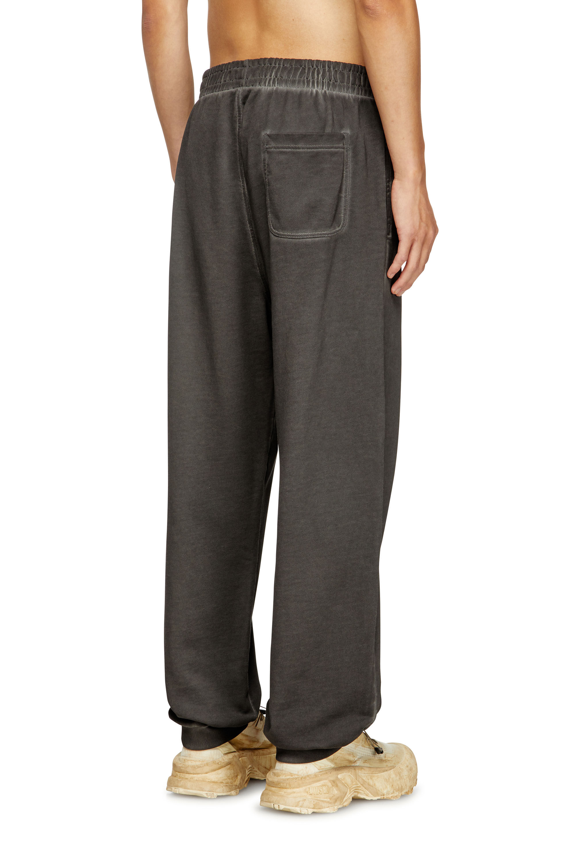 Diesel - P-MARKY-CUFF-T1, Joggers en coton avec cordon à la taille Homme in Gris - 4