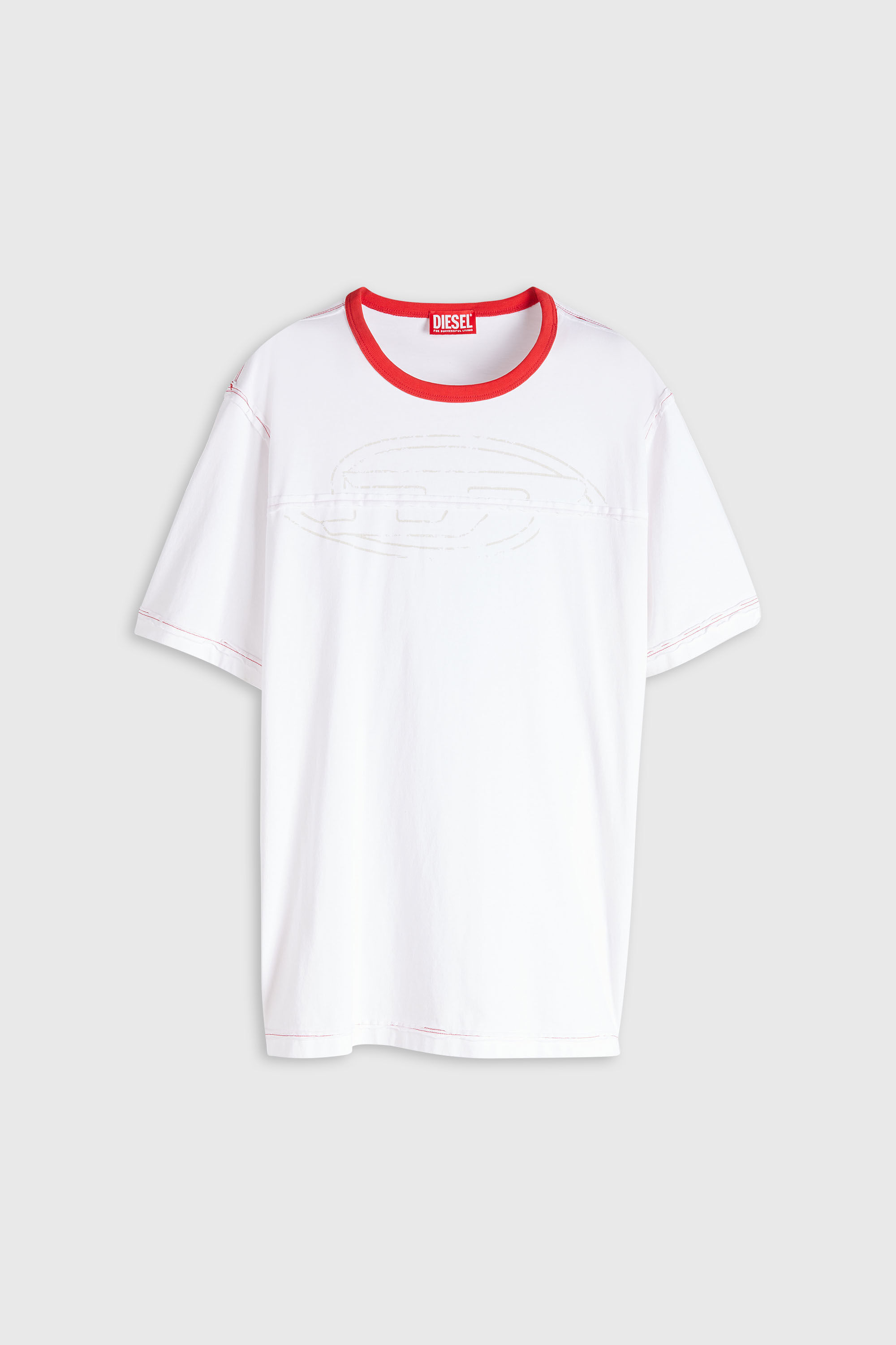 Diesel - T-ADJUST-CUT-OD, T-shirt avec Oval D sectionn&eacute; Homme in Blanc - 2