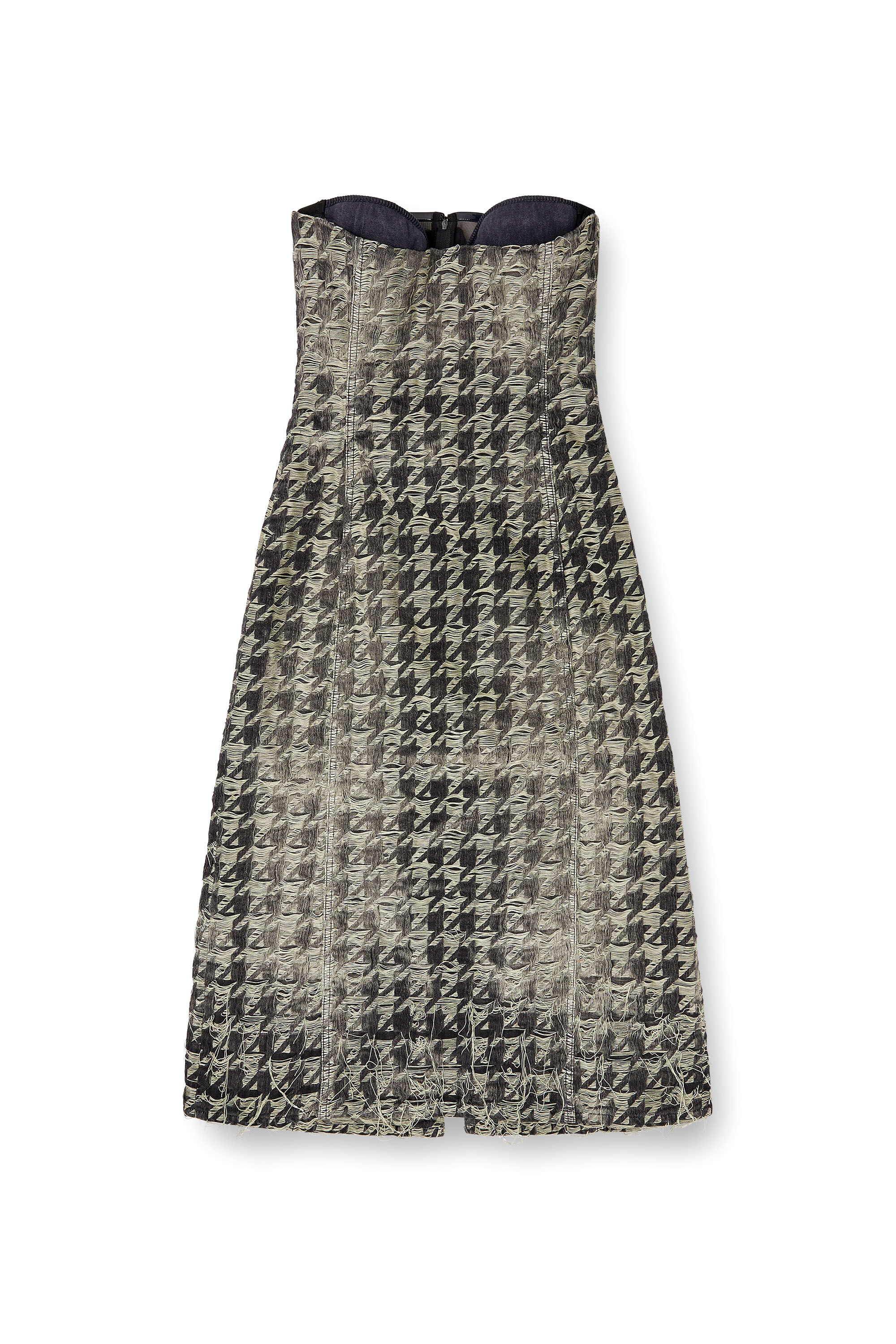 Diesel - DE-OLIVIA-FSH, Robe midi en denim tissé pied-de-poule Femme in Polychrome - 2