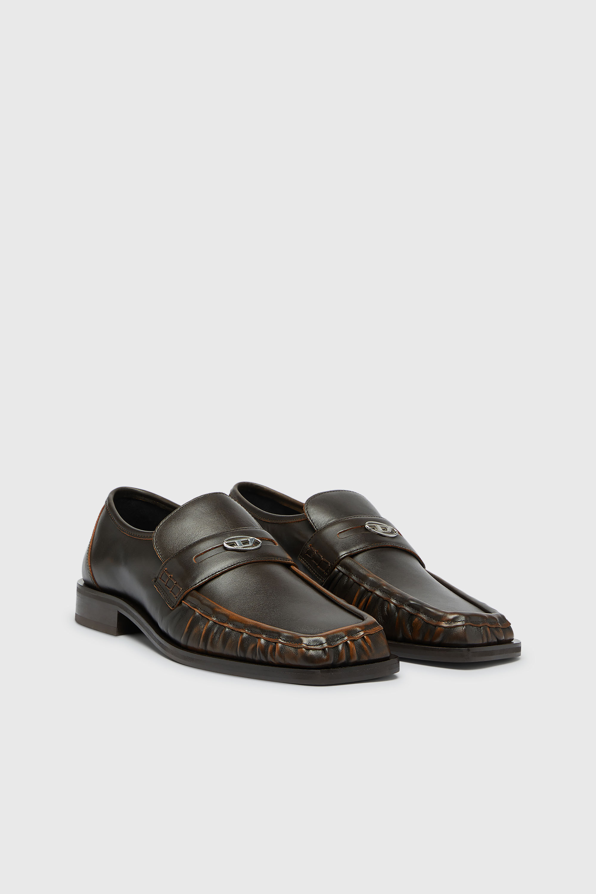 Diesel - D-AMBER LOAFER, D-Amber - Mocassins Penny en cuir Homme in Marron - 2