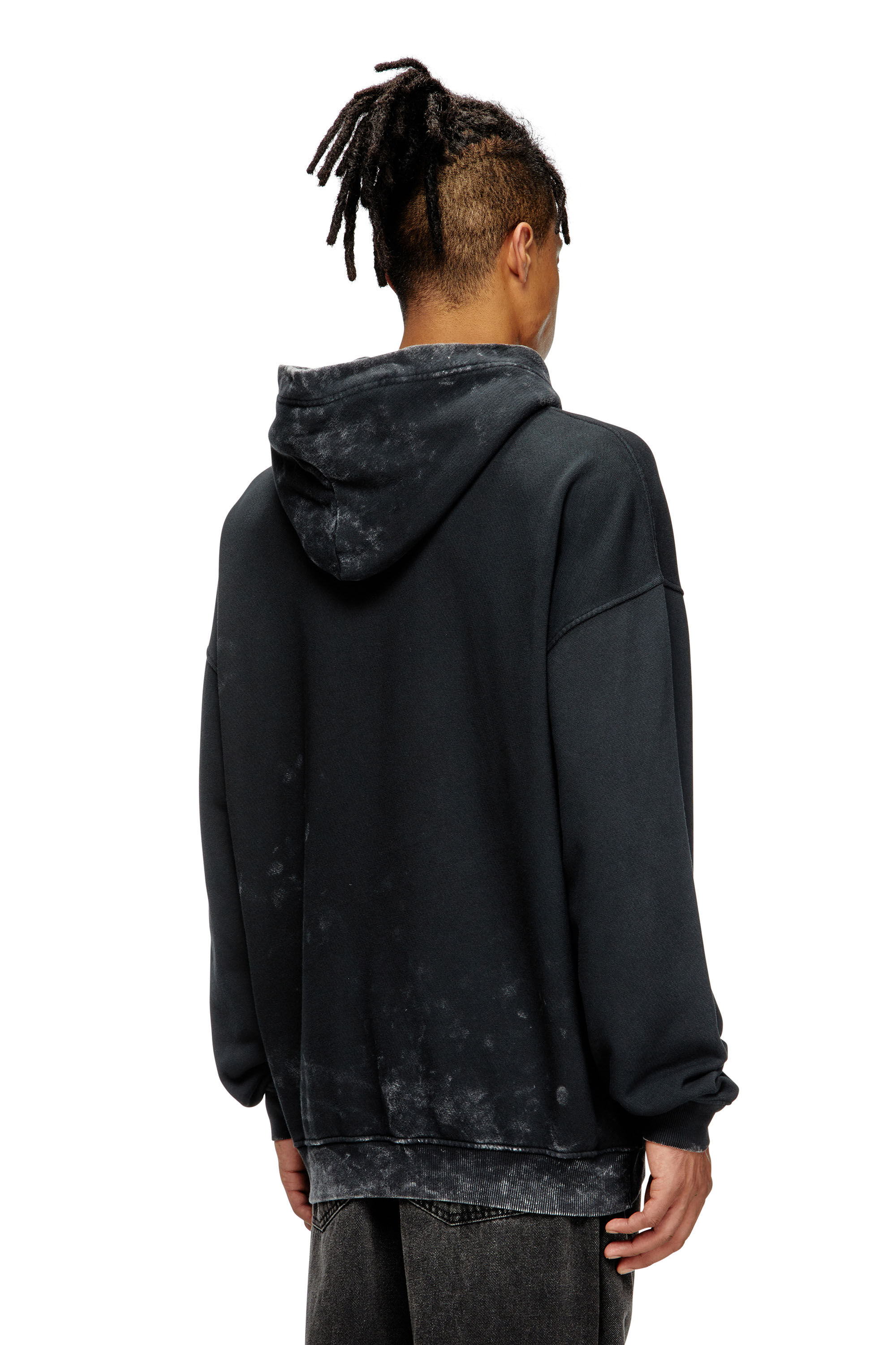 Diesel - S-BOXT-HOOD-T10, Sweat-shirt à capuche avec cut-out Oval D en métal Homme in Noir - 3