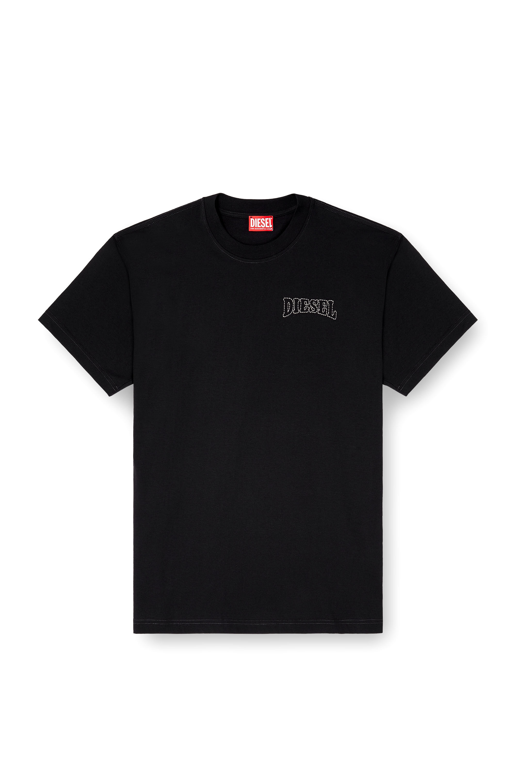 Diesel - T-NORM-V16, T-shirt r&eacute;guli&egrave;re en coton avec broderie Diesel Homme in Noir - 2