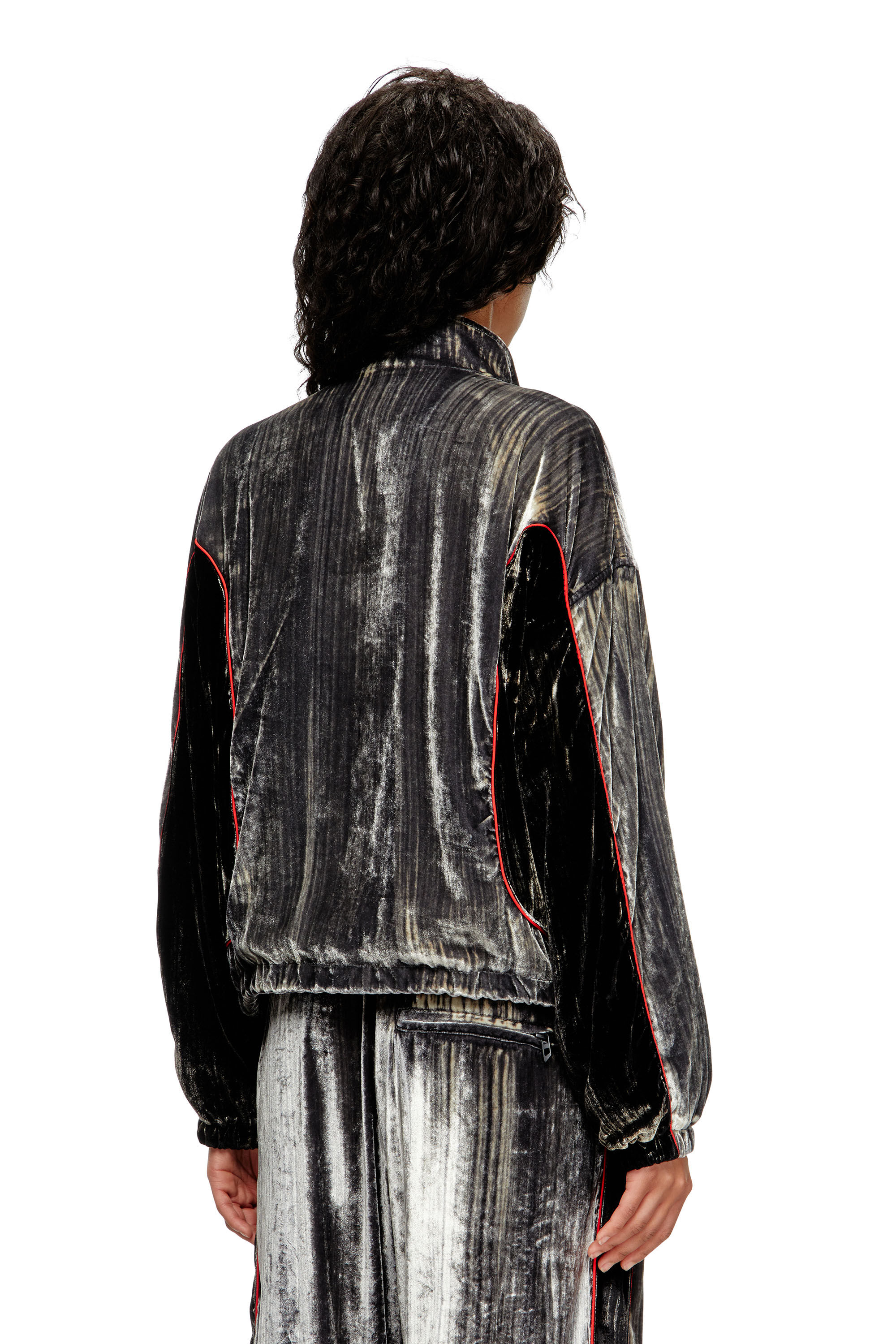 Diesel - G-RIFFIN, Veste de survêtement en velours traité Femme in ToBeDefined - 4