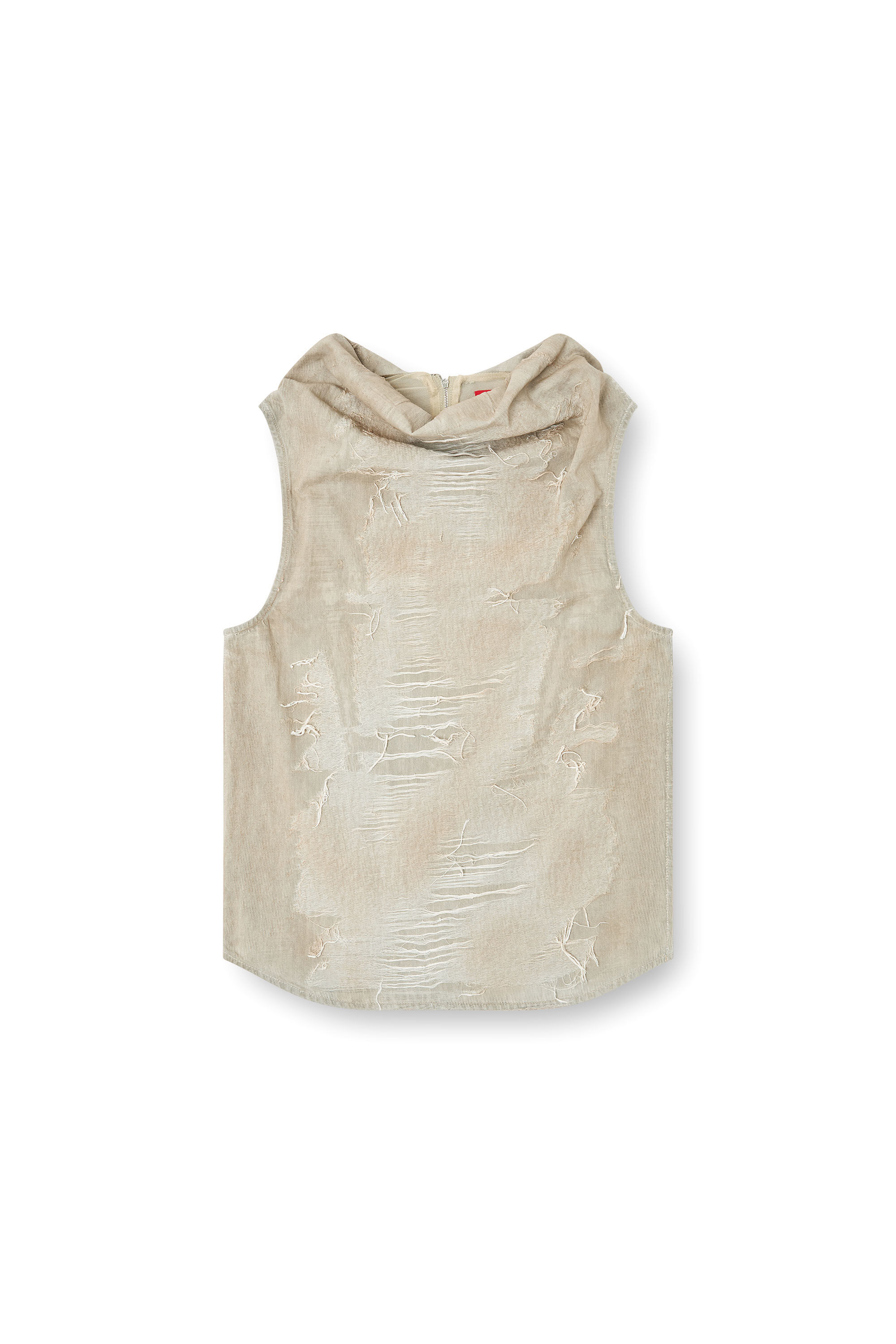 Diesel - D-TASTON-FSG, T-shirt moulant en denim jacquard avec micro-effet vieilli Homme in Gris - 2