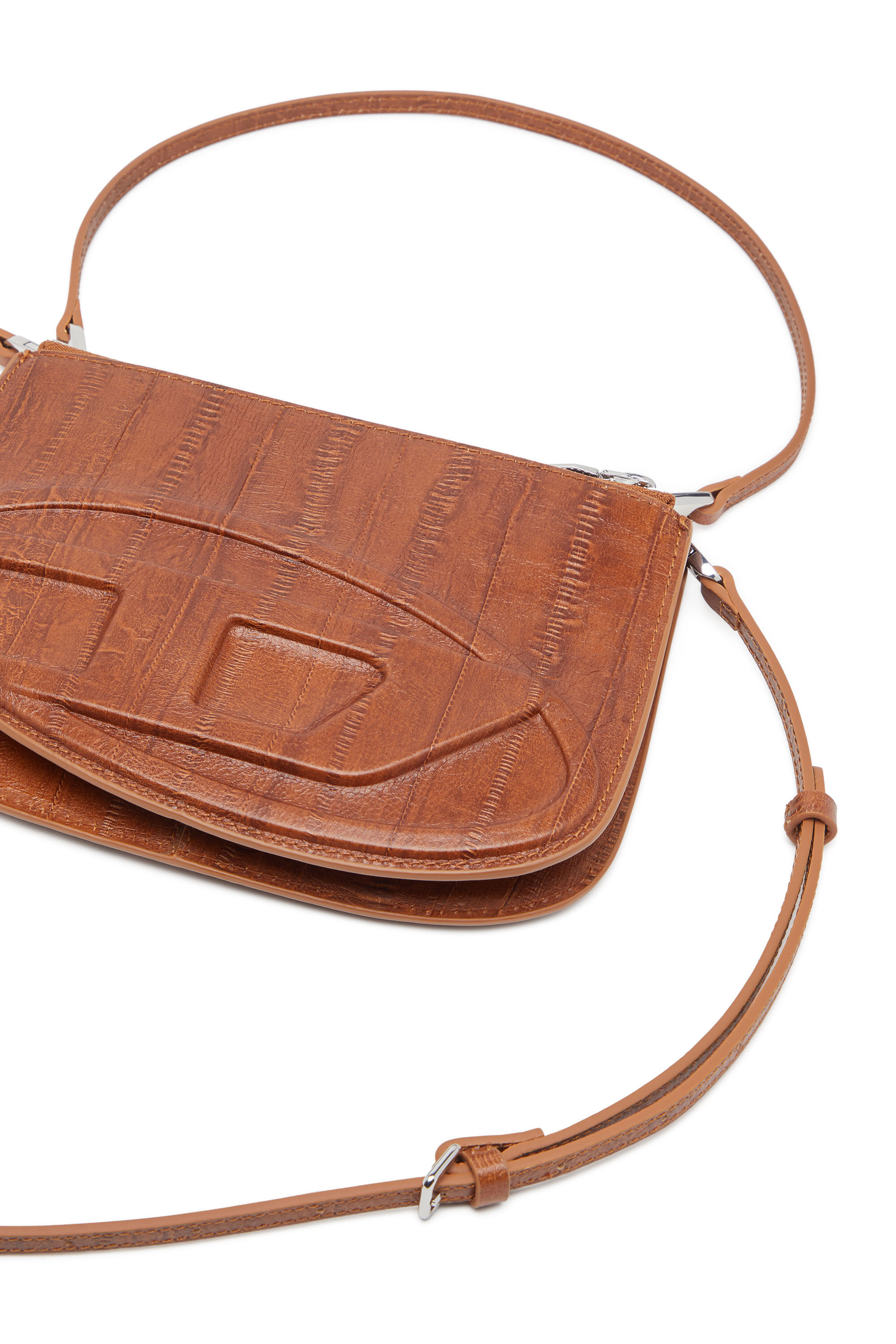 Diesel - 1DR TWIN, 1DR Twin-Sac épaule à deux pochettes en cuir imprimé Femme in Marron - 2