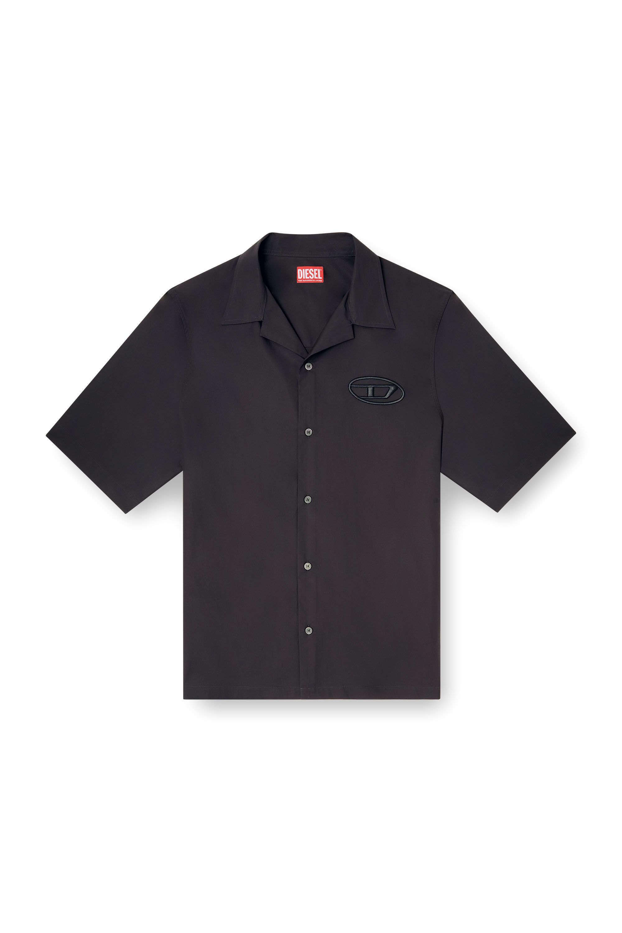 Diesel - S-MAC-PCAL, Chemise de bowling avec logo Oval D Homme in Noir - 2