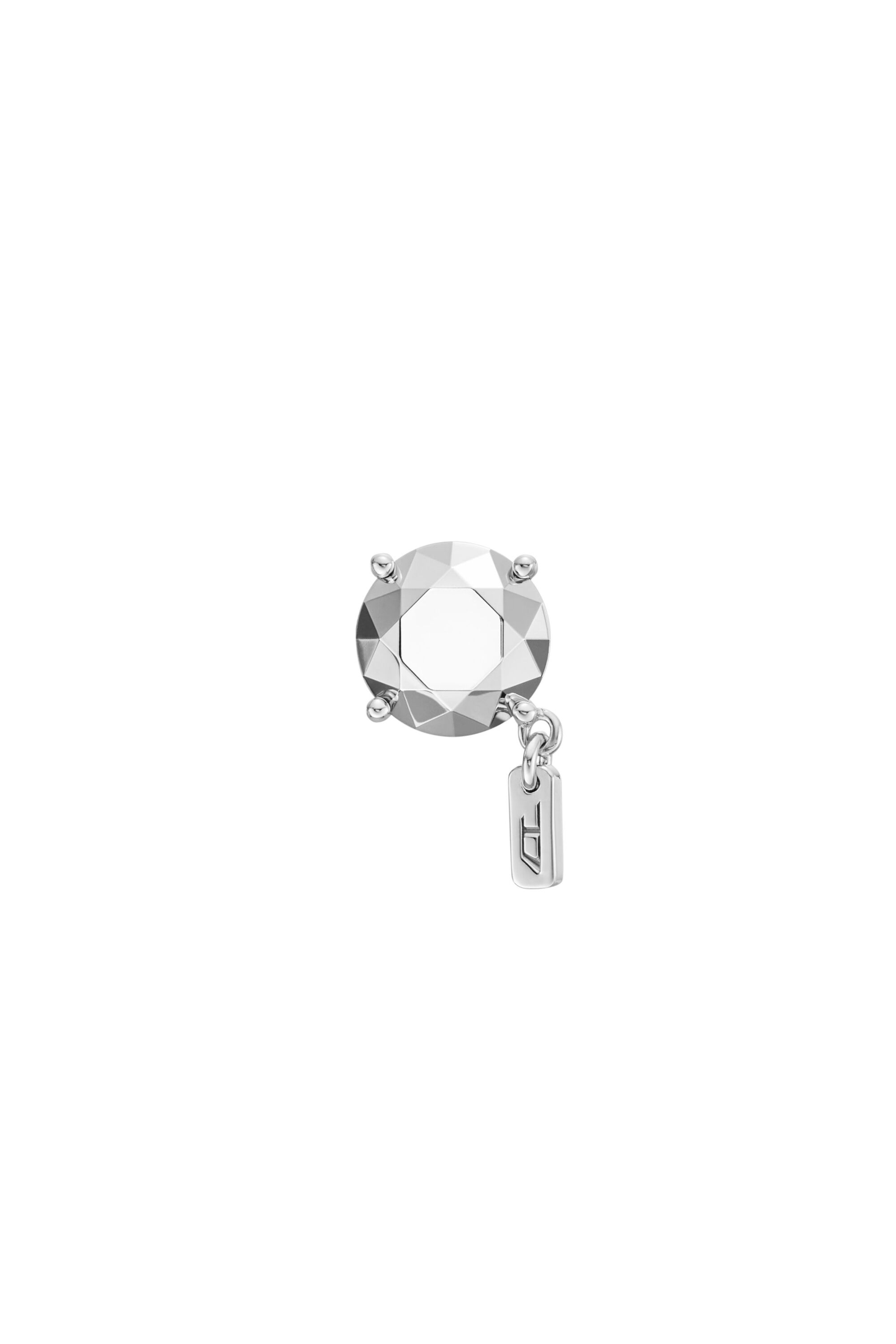 Diesel - DL1352040 STERLING SILVER JEWEL, Boucle d'oreille en argent sterling taille diamant avec fermeture à tige. Mixte in Gris argenté - 1