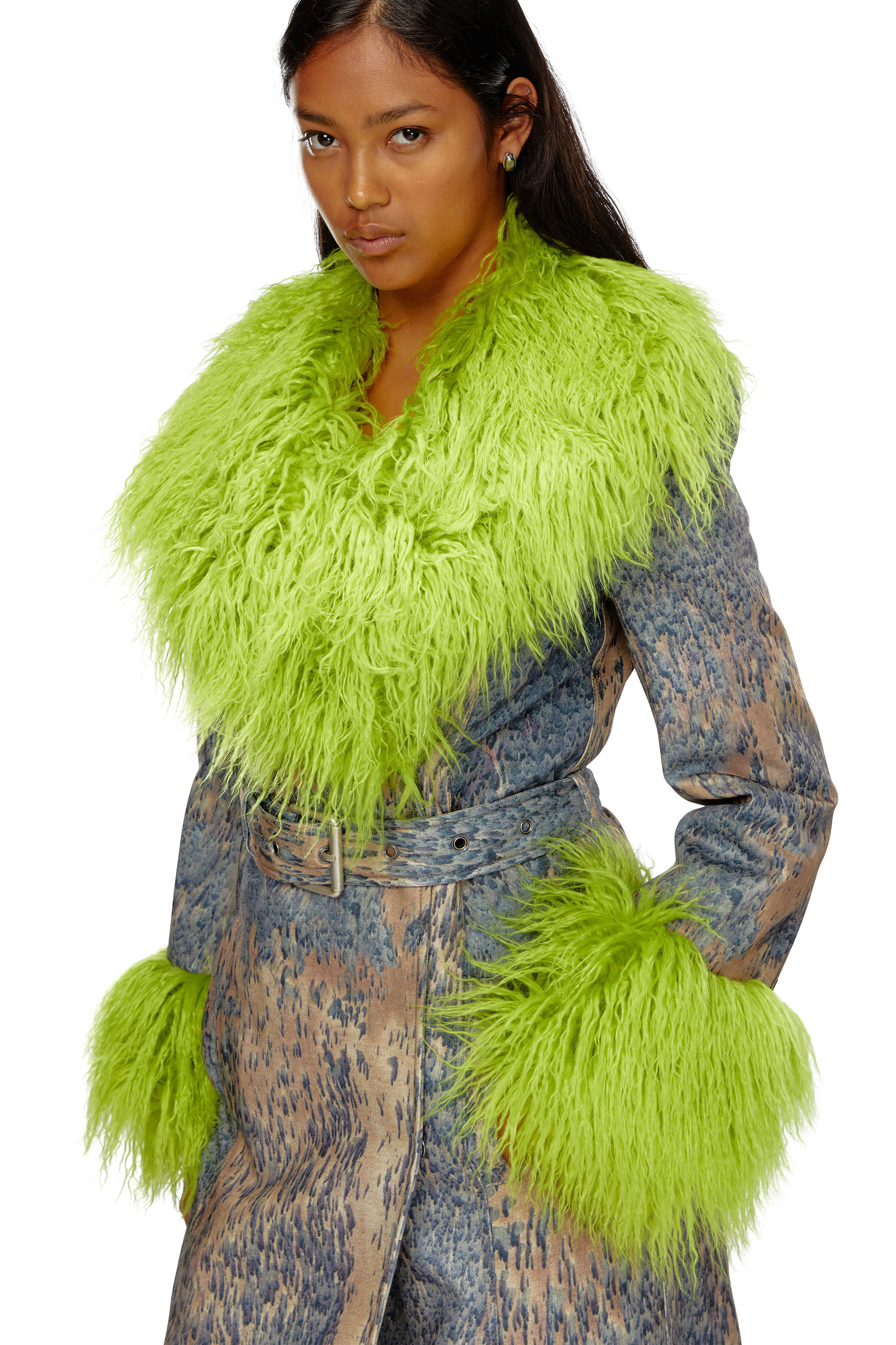 fluffy trench coat