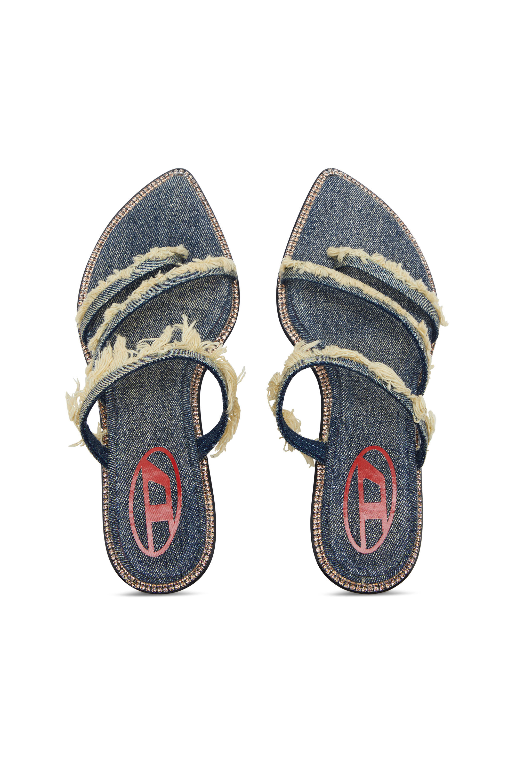 関税・送料込み【Diesel】 D-Havanna Kittie ミュール Women's D-Havanna-Kitten-heel mules in crystal denim | Blue