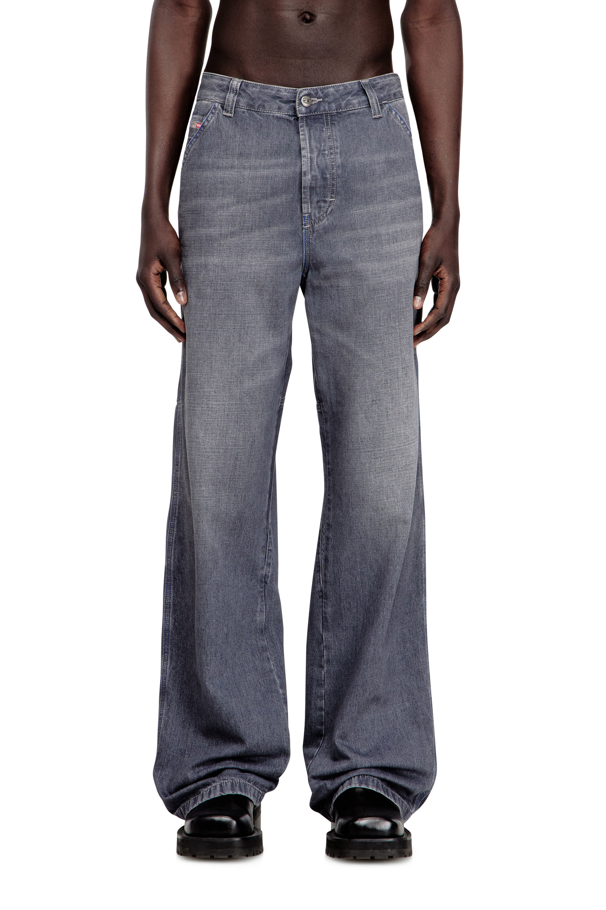 Diesel - Relaxed Jeans D-Livery 09N83 Homme, Gris - Image 3