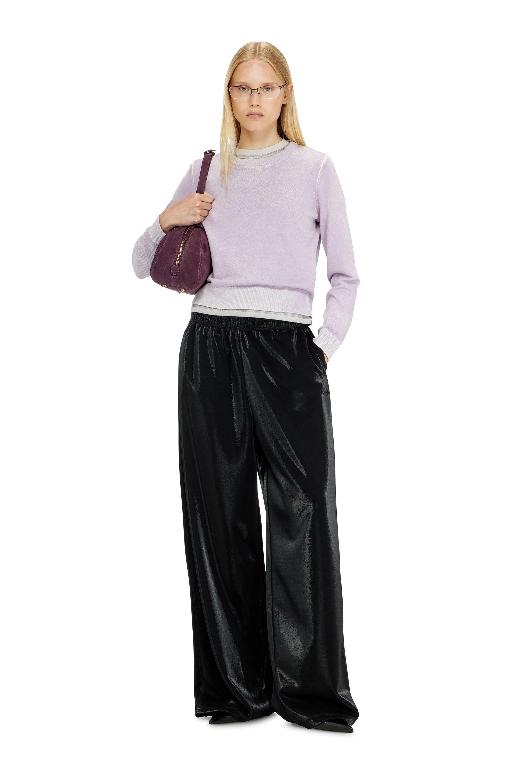 Diesel - P-ROSY, Pantalon de surv&ecirc;tement en piqu&eacute; brillant Femme in ToBeDefined - 1