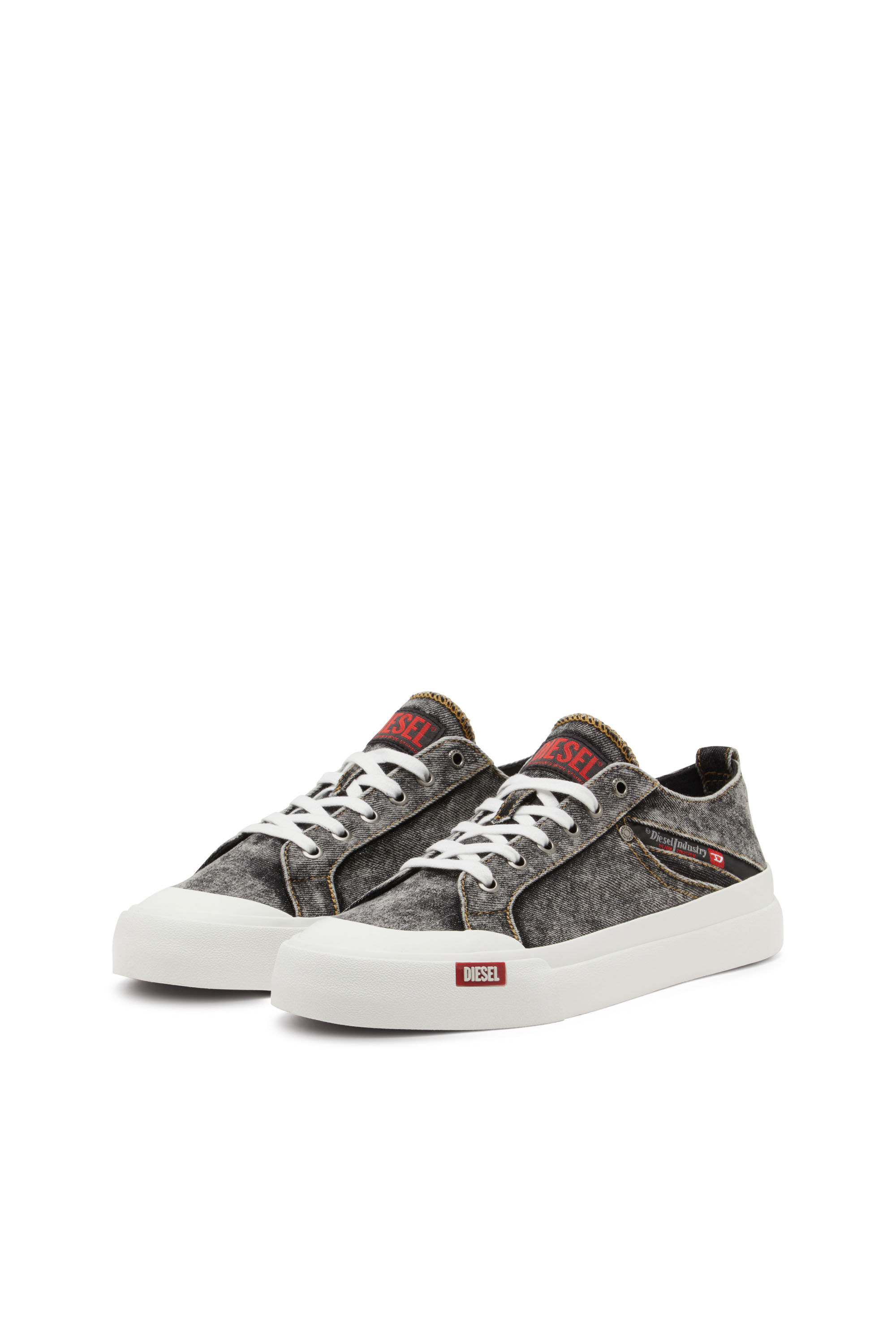 Men's S-Athos-Denim sneakers with pocket detail | Black | Diesel