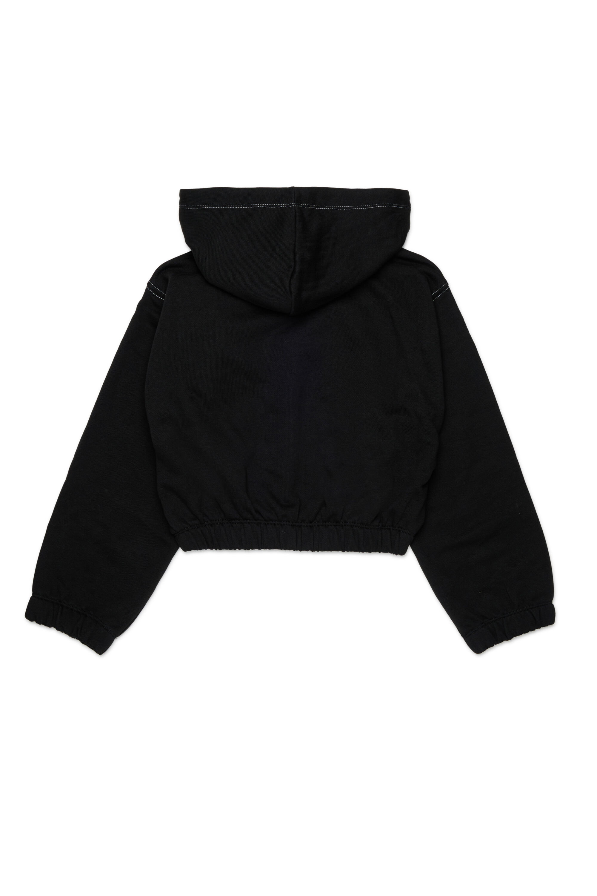 Diesel - SROSET, Sweat &agrave; capuche avec appliqu&eacute; rose en denim Femme in Noir - 2