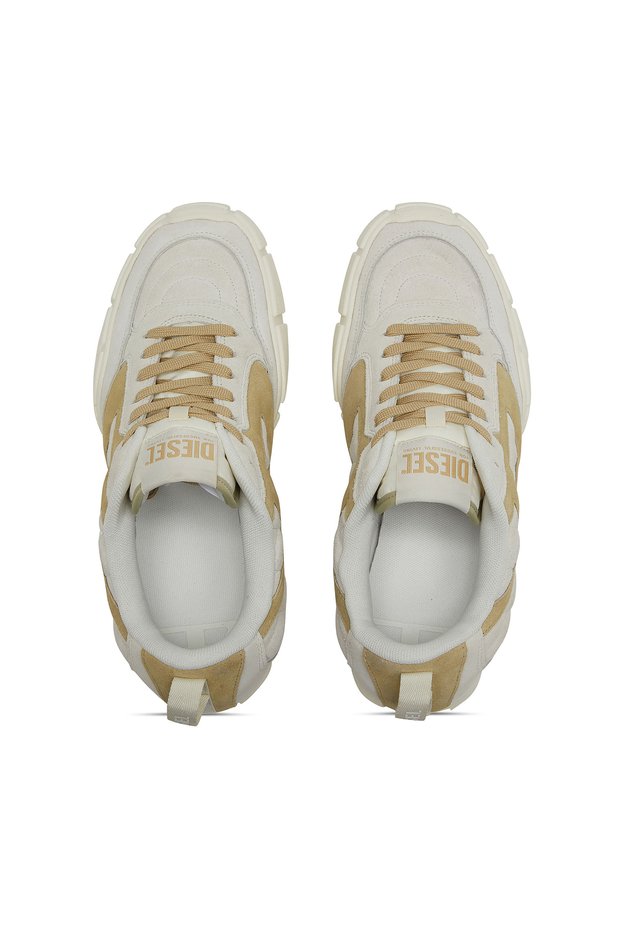 Diesel - S-PAGODHA LOW W, S-Pagodha-Baskets en daim matelassées Femme in Blanc - 4