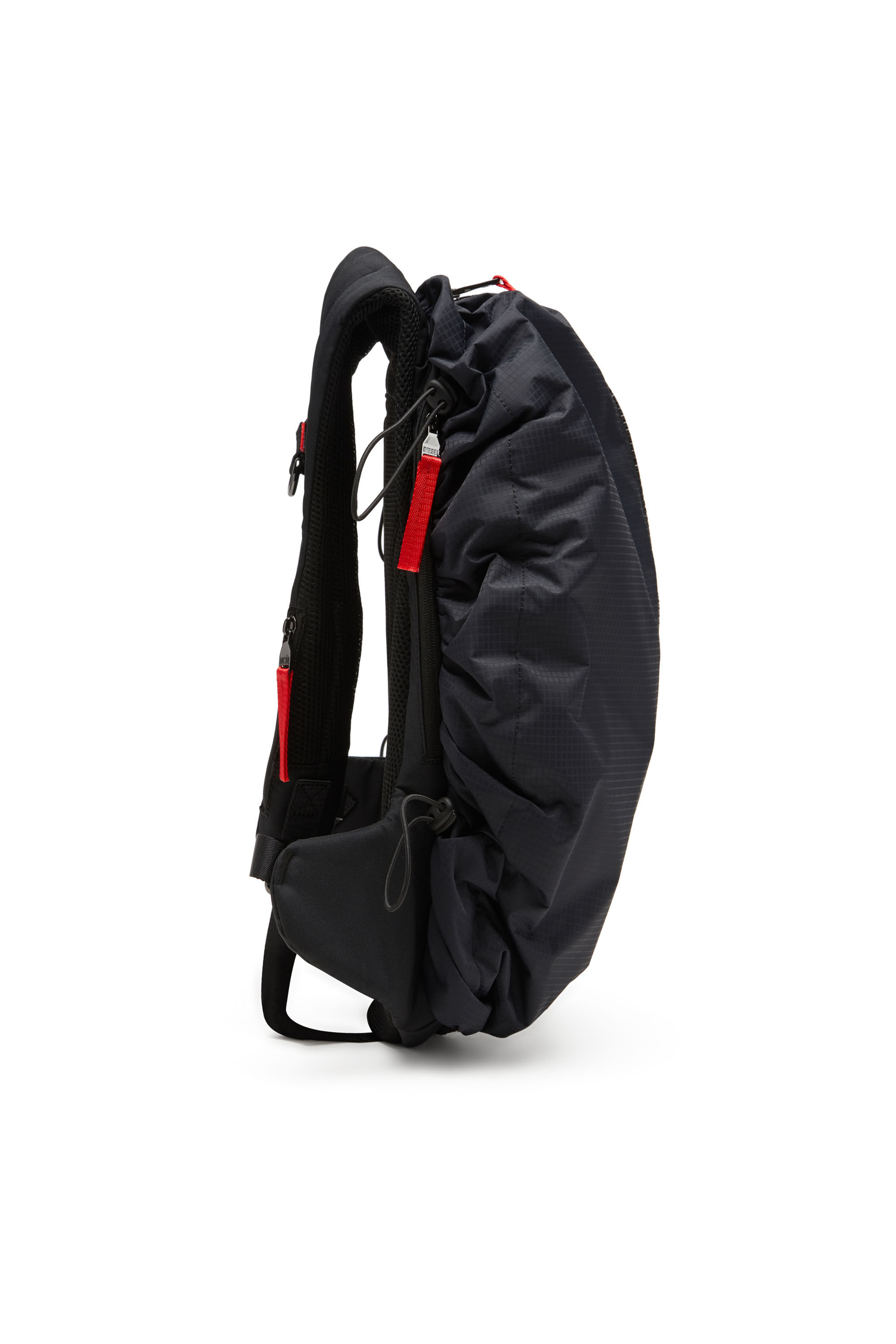 Diesel - ZIP-D BACKPACK X, Zip-D-Sac à dos en jacquard à carreaux Homme in Noir - 4