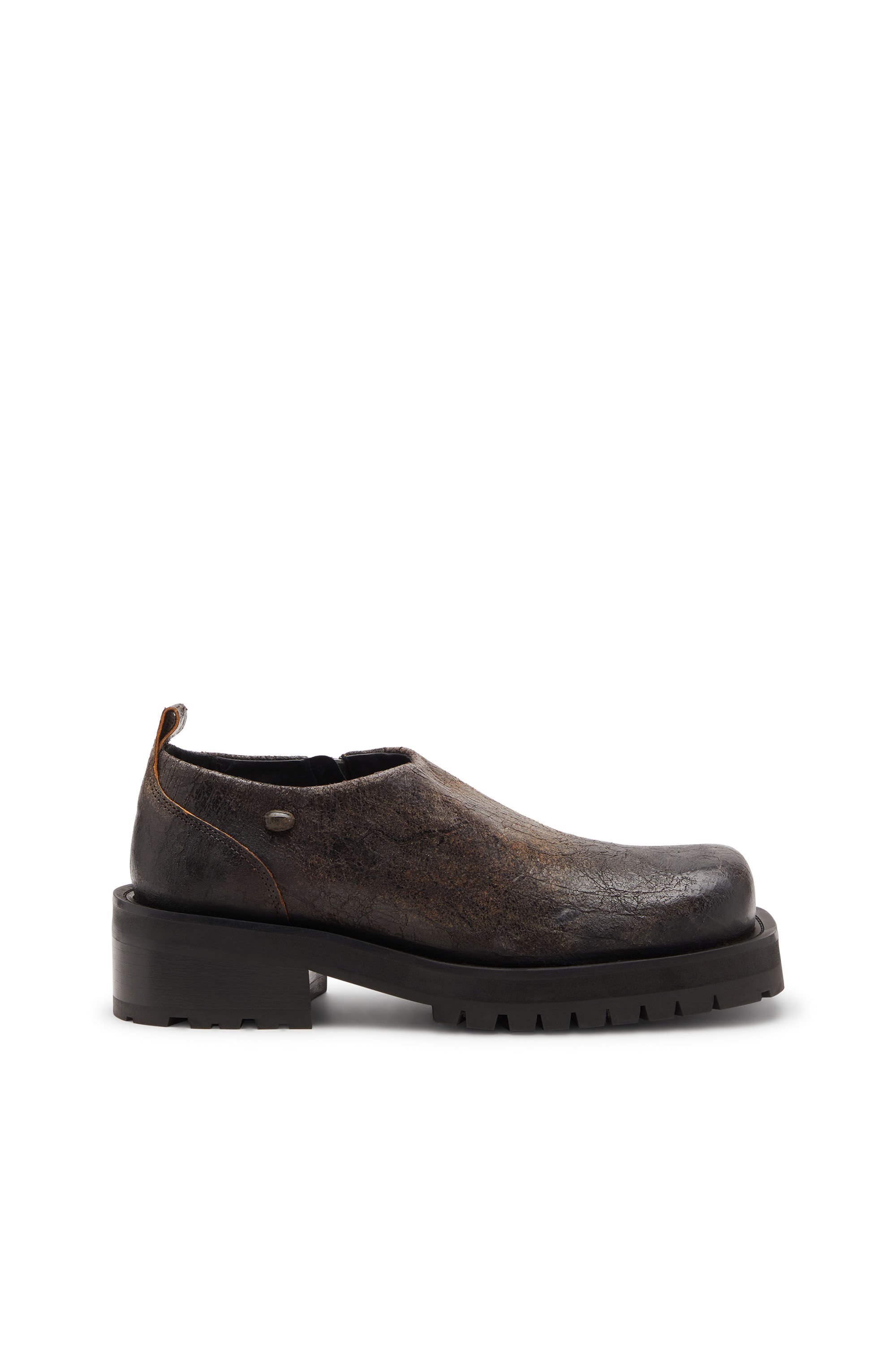 Diesel - D-TEXAN CLOG, Man's D-Texan-Zipped shoes in distressed crackled suede in null - 1