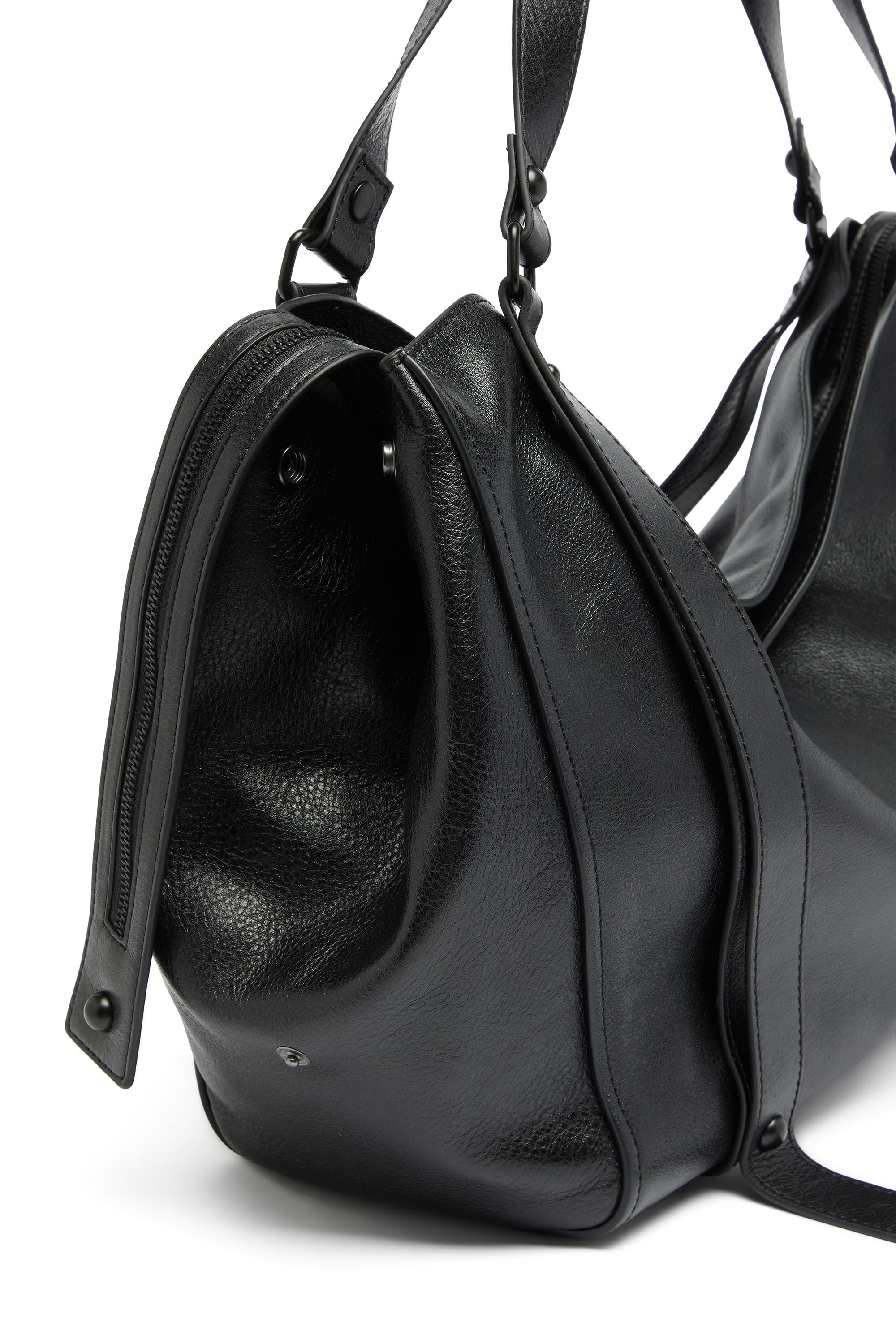 Diesel - D-ONE TOPHANDLE L, D-One-Sac large &agrave; poign&eacute;e sup&eacute;rieure en cuir Mixte in Noir - 5