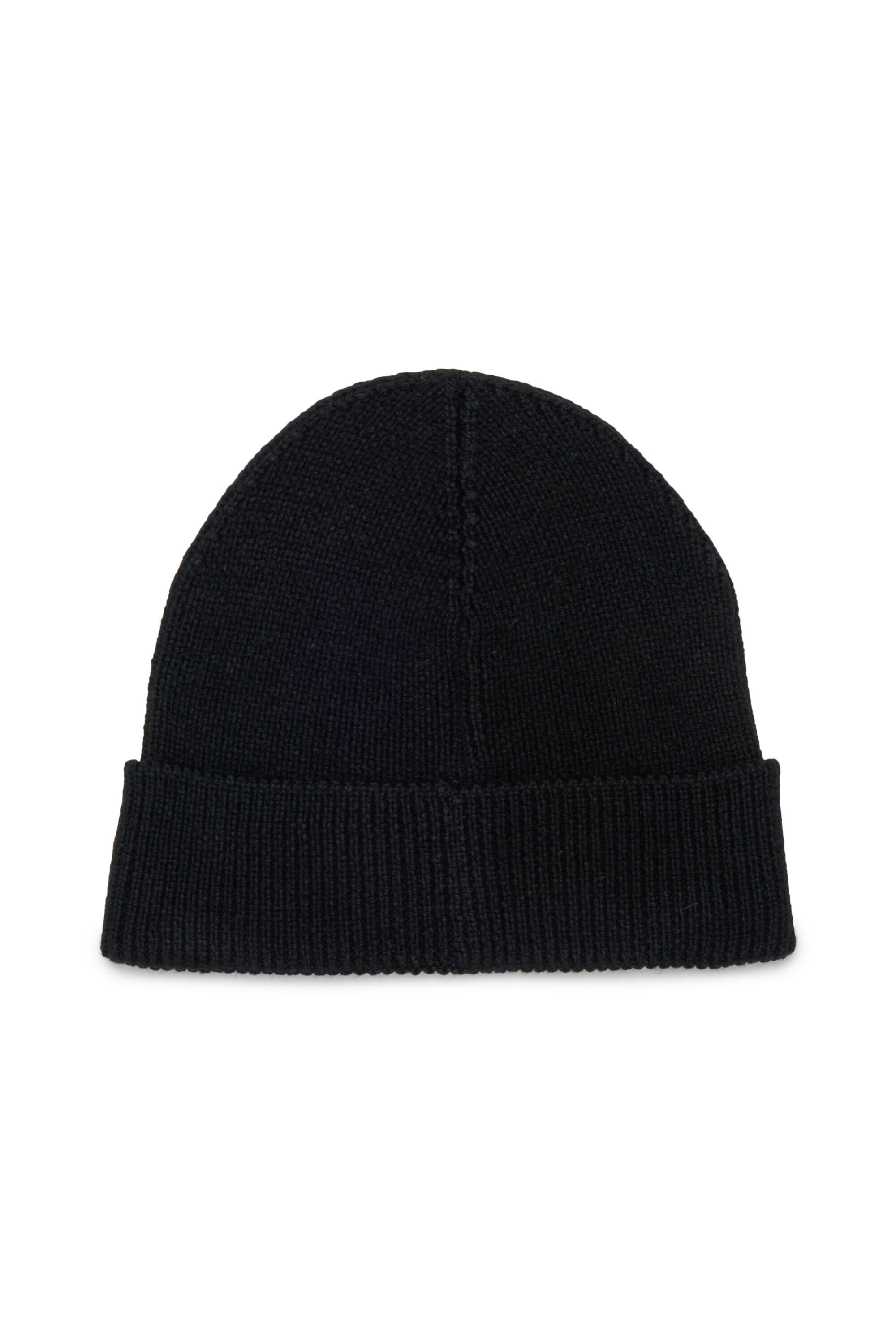 Diesel - FLOT, Bonnet en laine m&eacute;lang&eacute;e avec patch logo D Mixte in Noir - 2