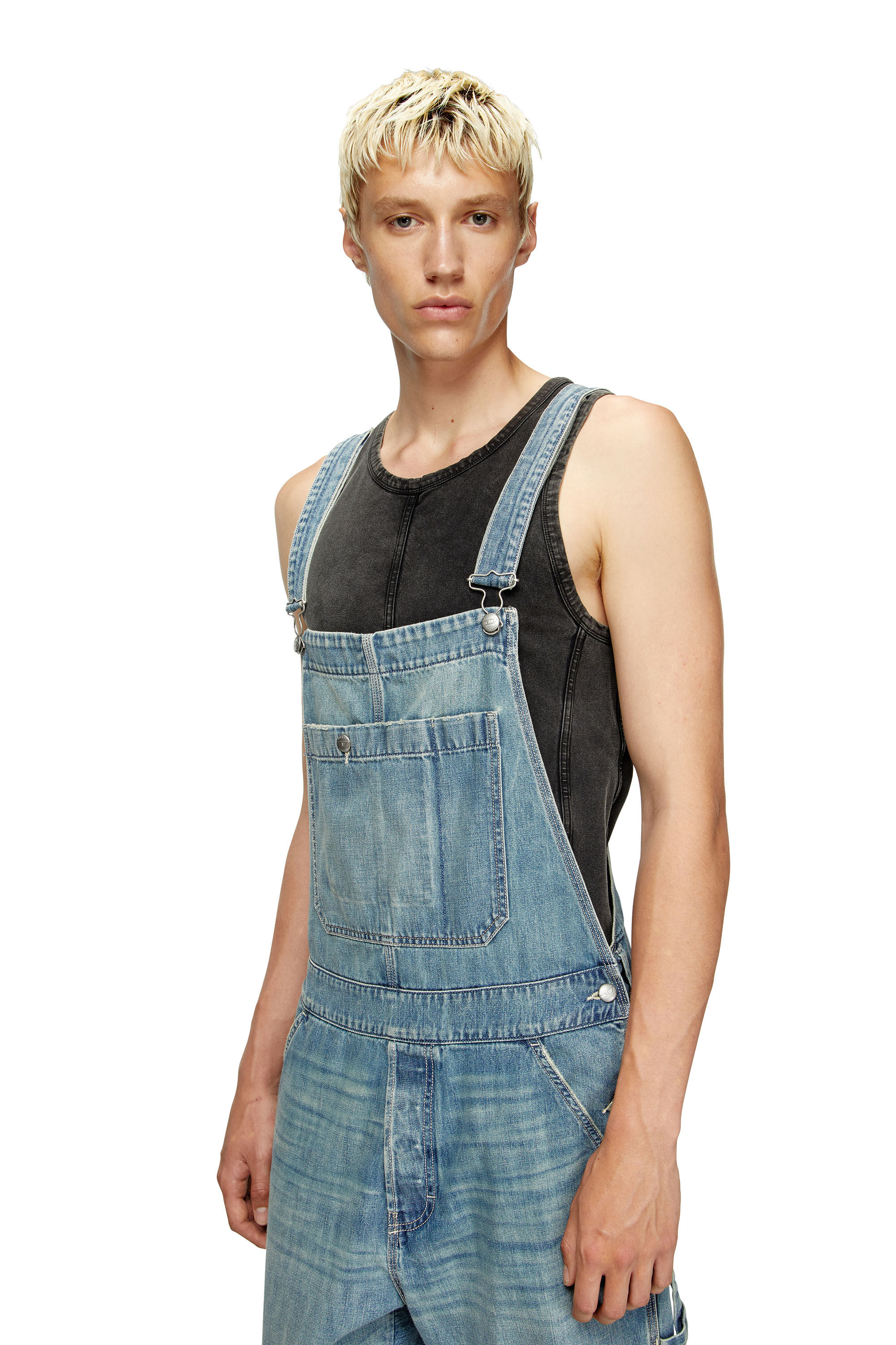 Diesel - D-FRAMU-U, Salopettes en denim de style utilitaire Mixte in Bleu - 5