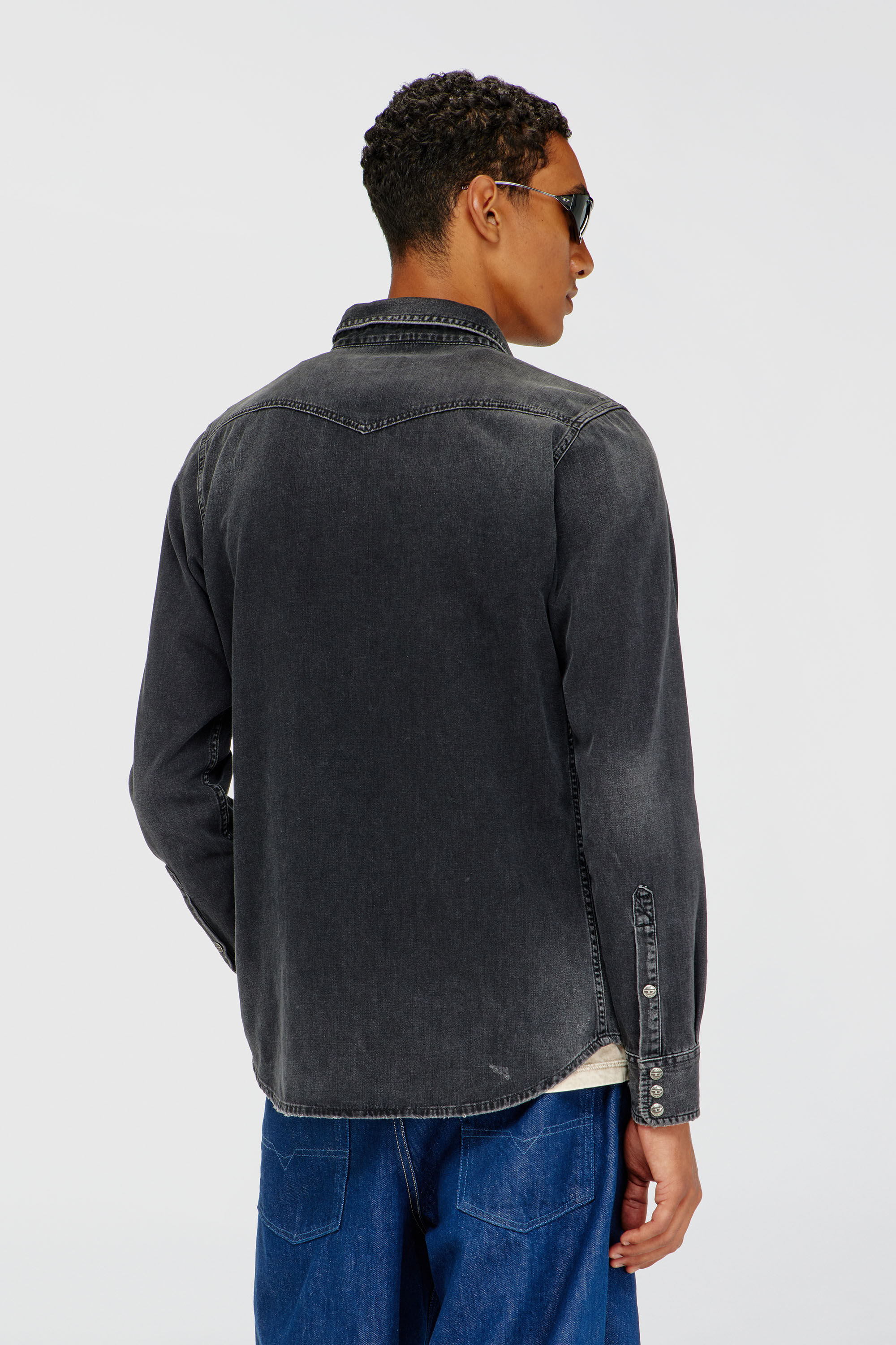Diesel - D-VEGA, Surchemise en denim Homme in Noir - 4
