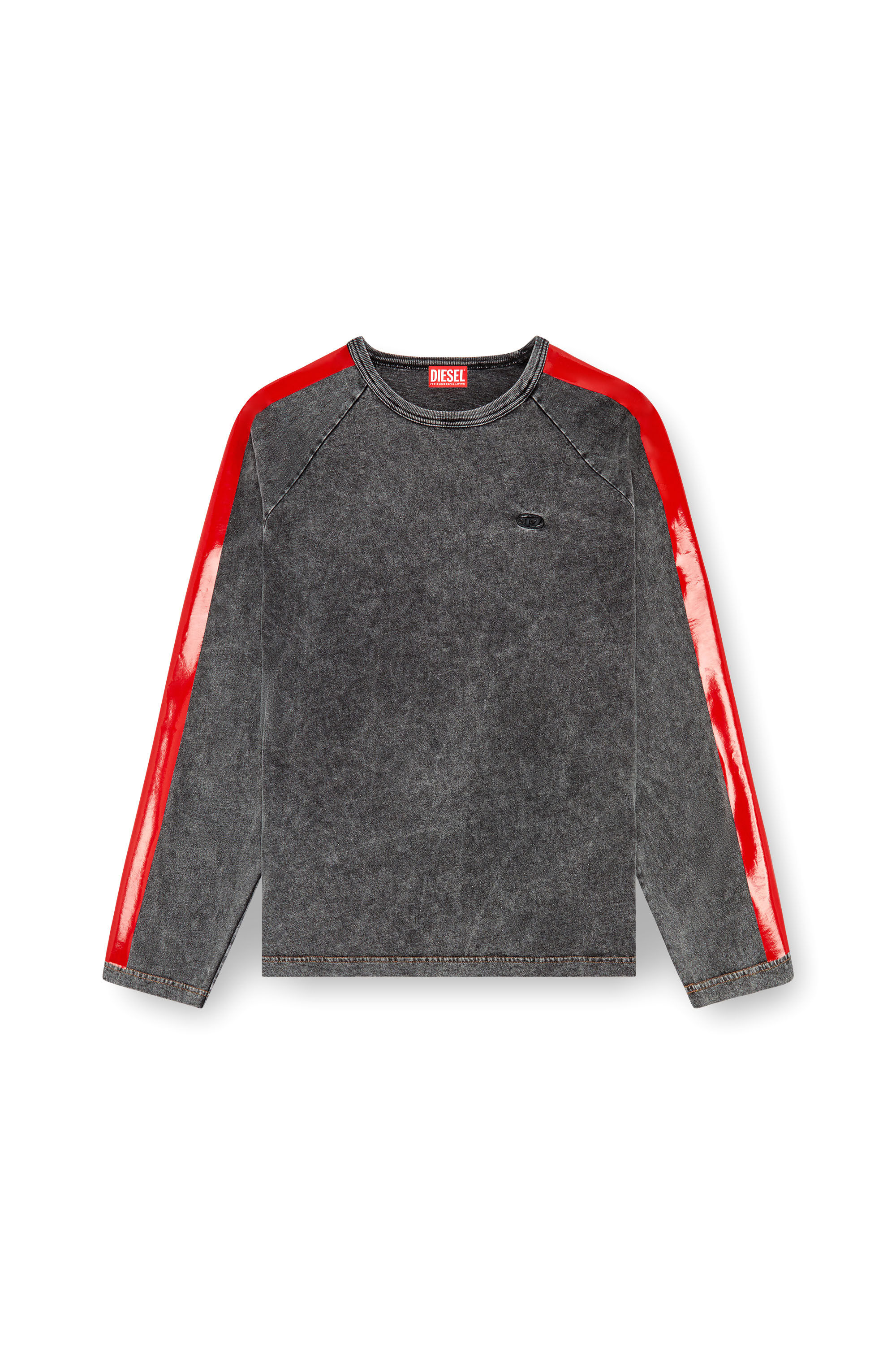 Diesel - T-REDROXT, Homme T-shirt à manches longues avec bandes brillantes in Noir - Image 2
