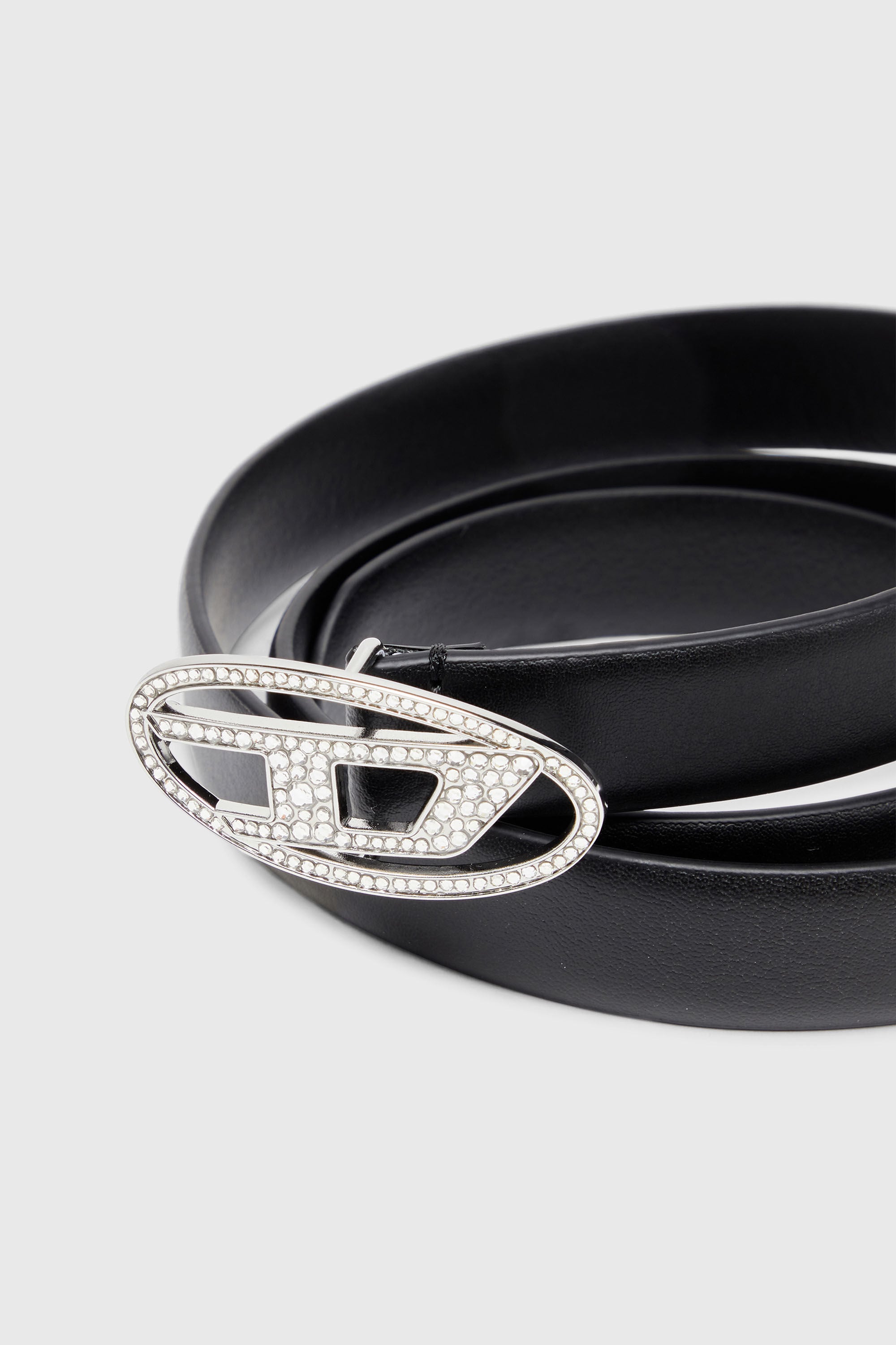 Diesel - B-1DR STRASS 20, Ceinture 1.9 cm fine en cuir avec boucle en cristal Femme in Noir - 3