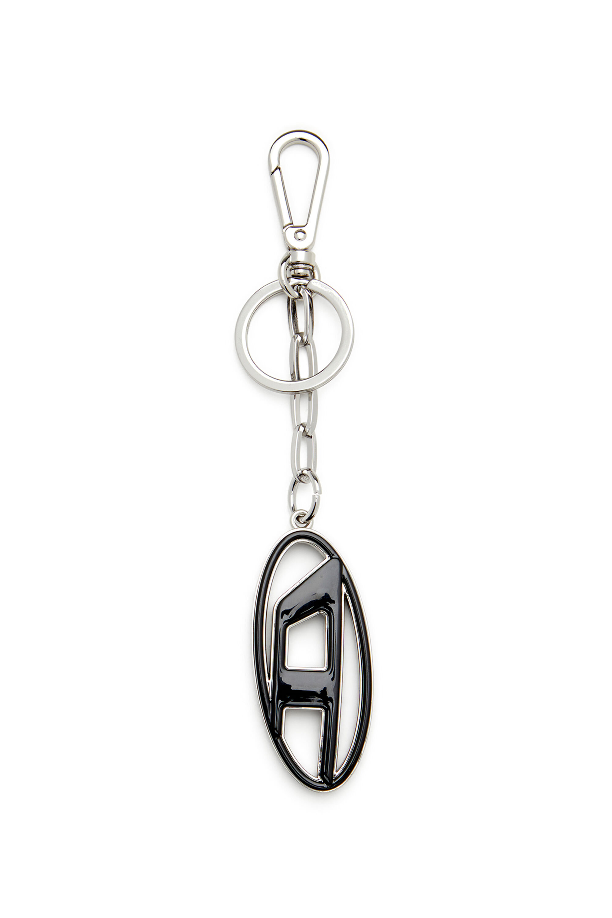 Diesel - CAGE-D LAYER, Porte-clés Oval D en métal et résine Homme in Noir - 2