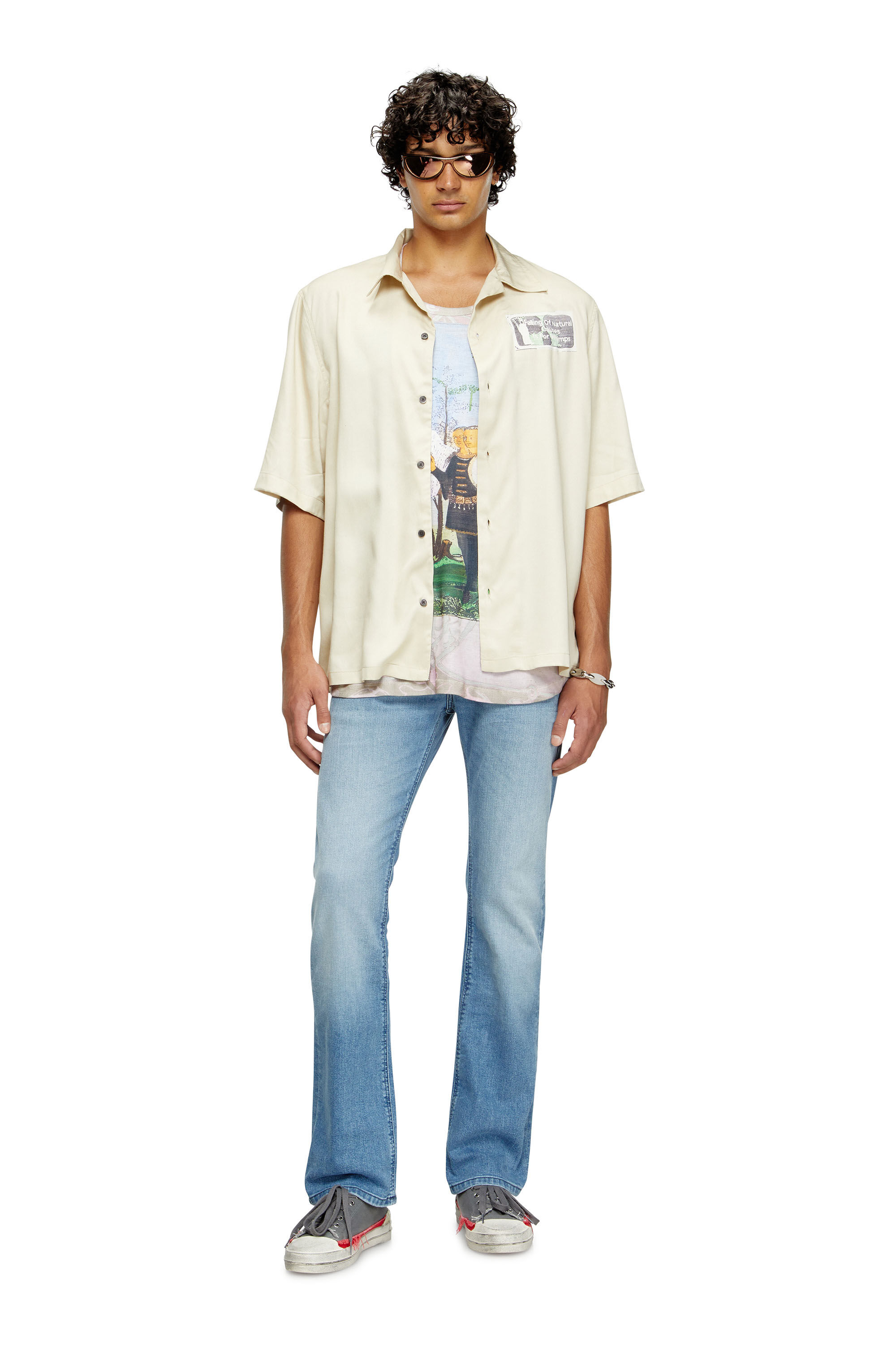 Diesel - S-BRACK-B-EPBR, Chemise en TENCEL™ avec motif graphique en strass Homme in ToBeDefined - 1