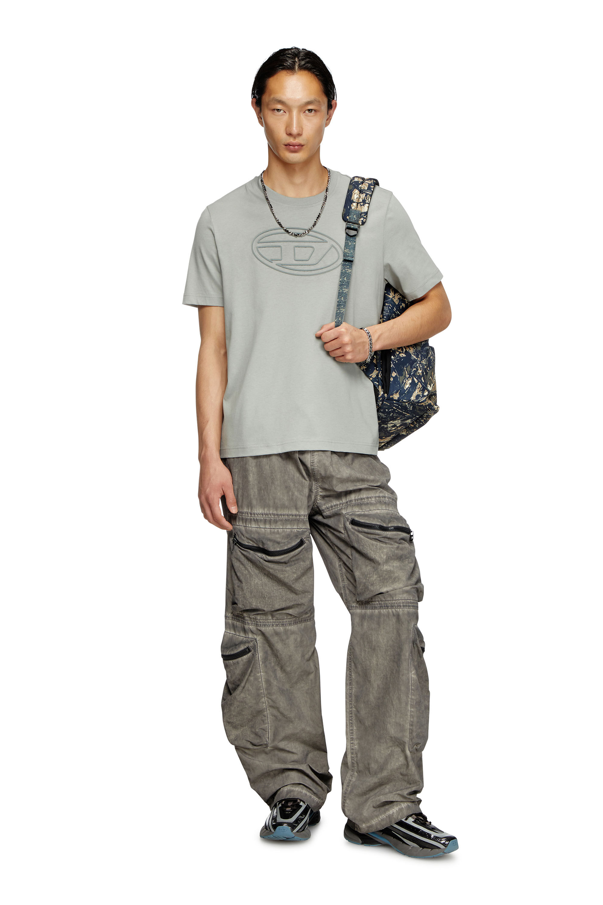 Diesel - D-PACK BACKPACK X, D-Pack-Sac à dos en tissu avec imprimé camouflage Homme in Vert - 6
