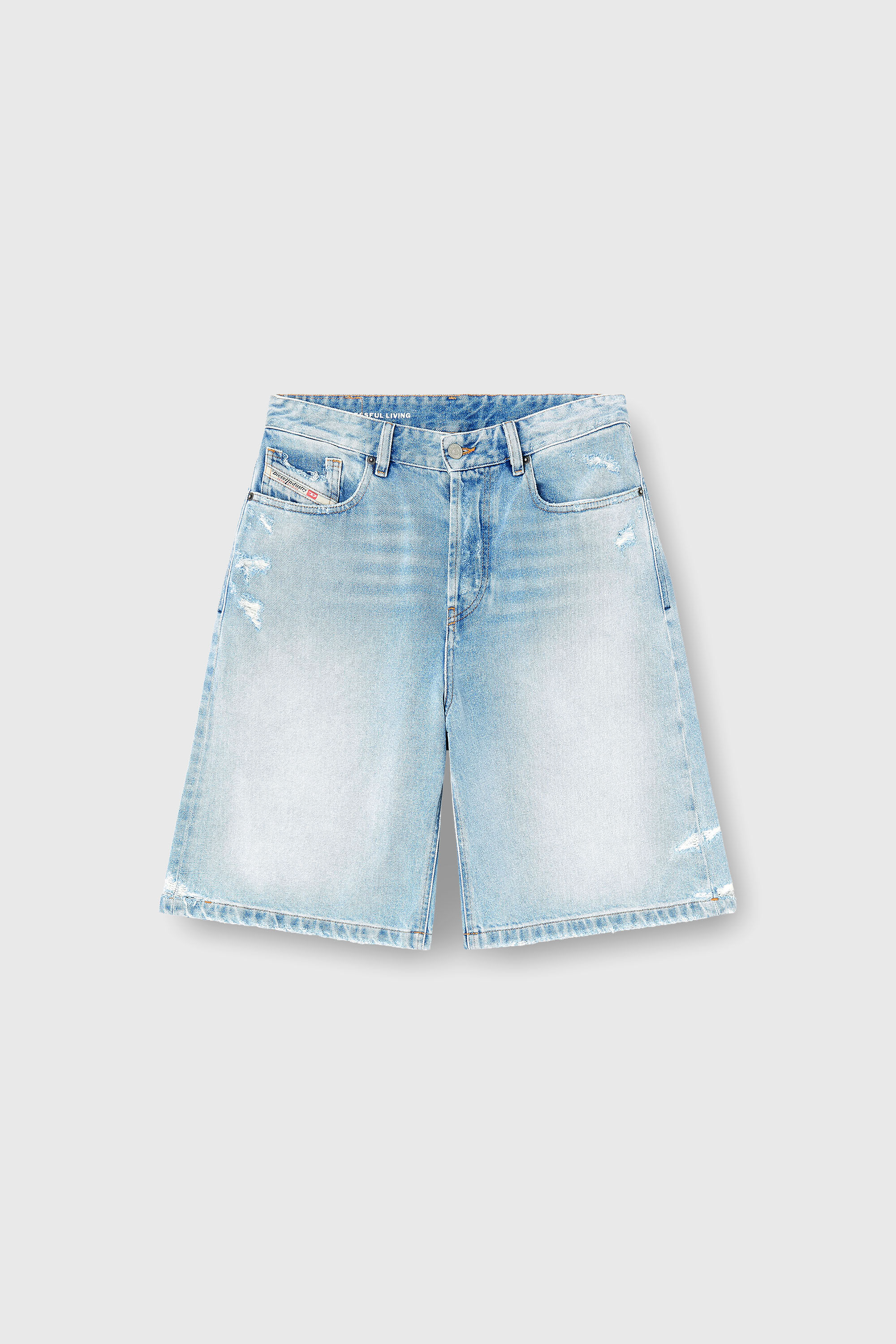 Diesel - DE-SIRE-SHORT, Woman's Shorts in destroyed denim in Light Blue - 2