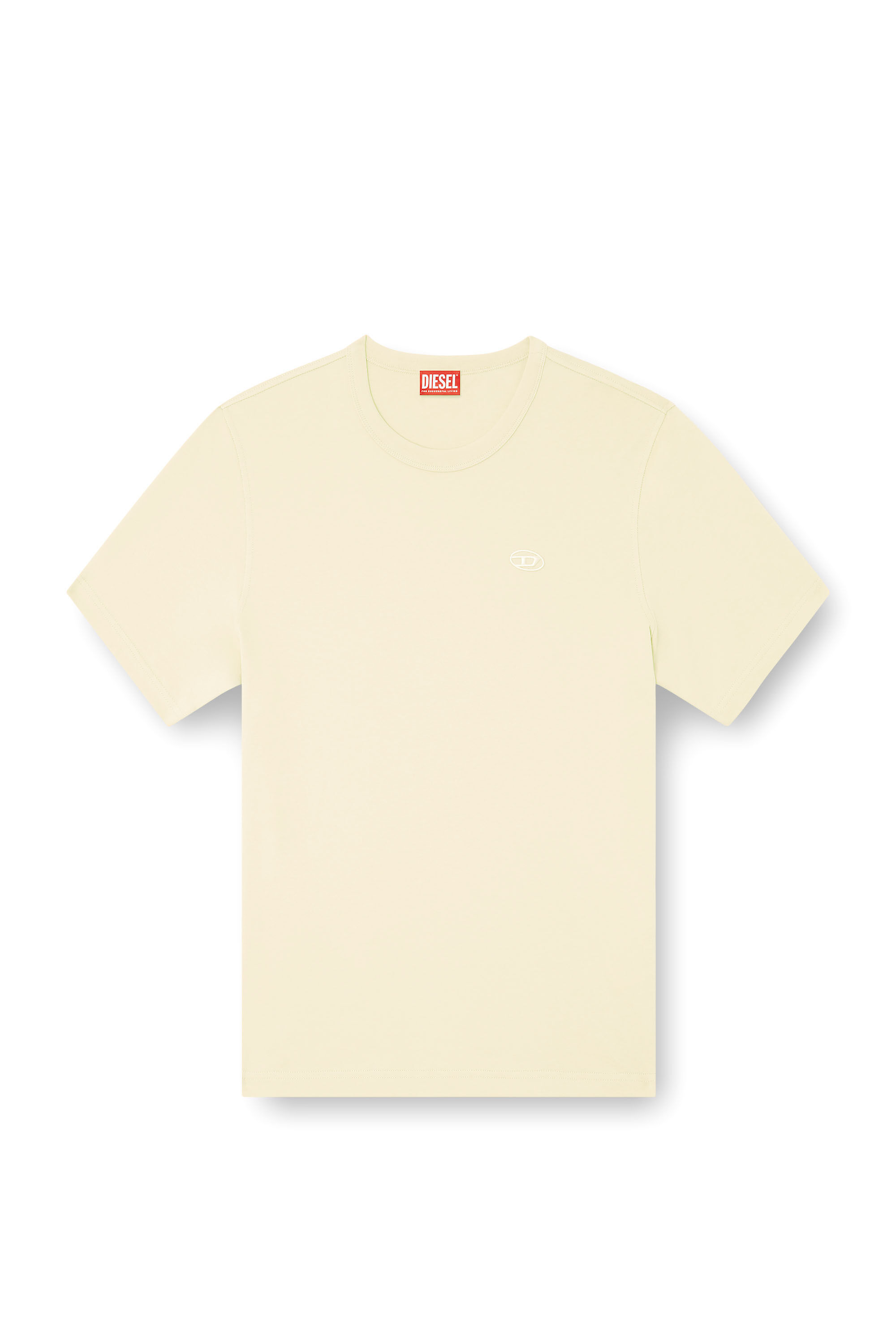 Diesel - T-ADJUST-SLITS-R17, T-shirt avec broderie à logo ton sur ton Homme in Beige - 2