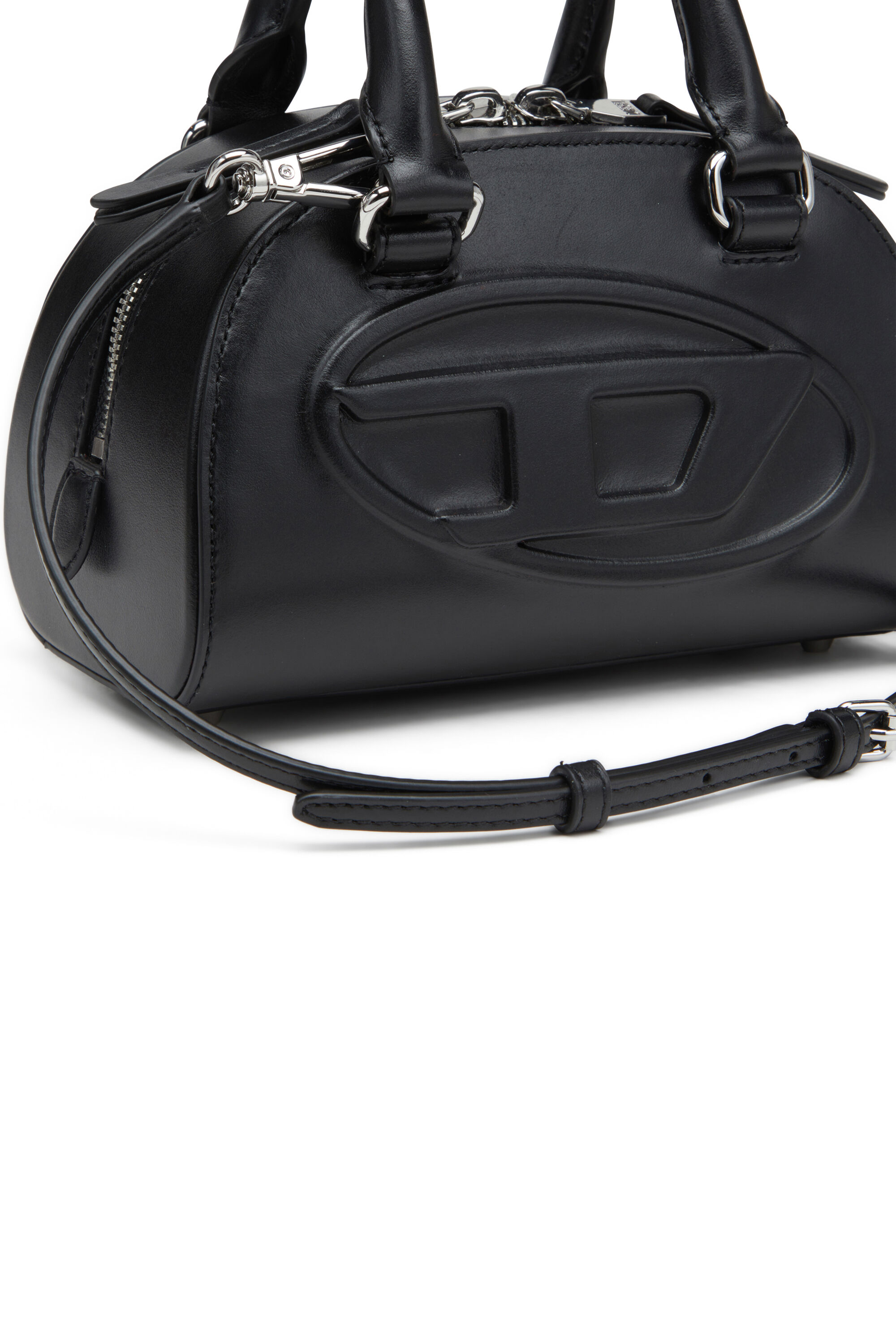 Diesel - 1DR DOME CROSSBODY, Mini sac bowling en cuir Femme in Noir - 2