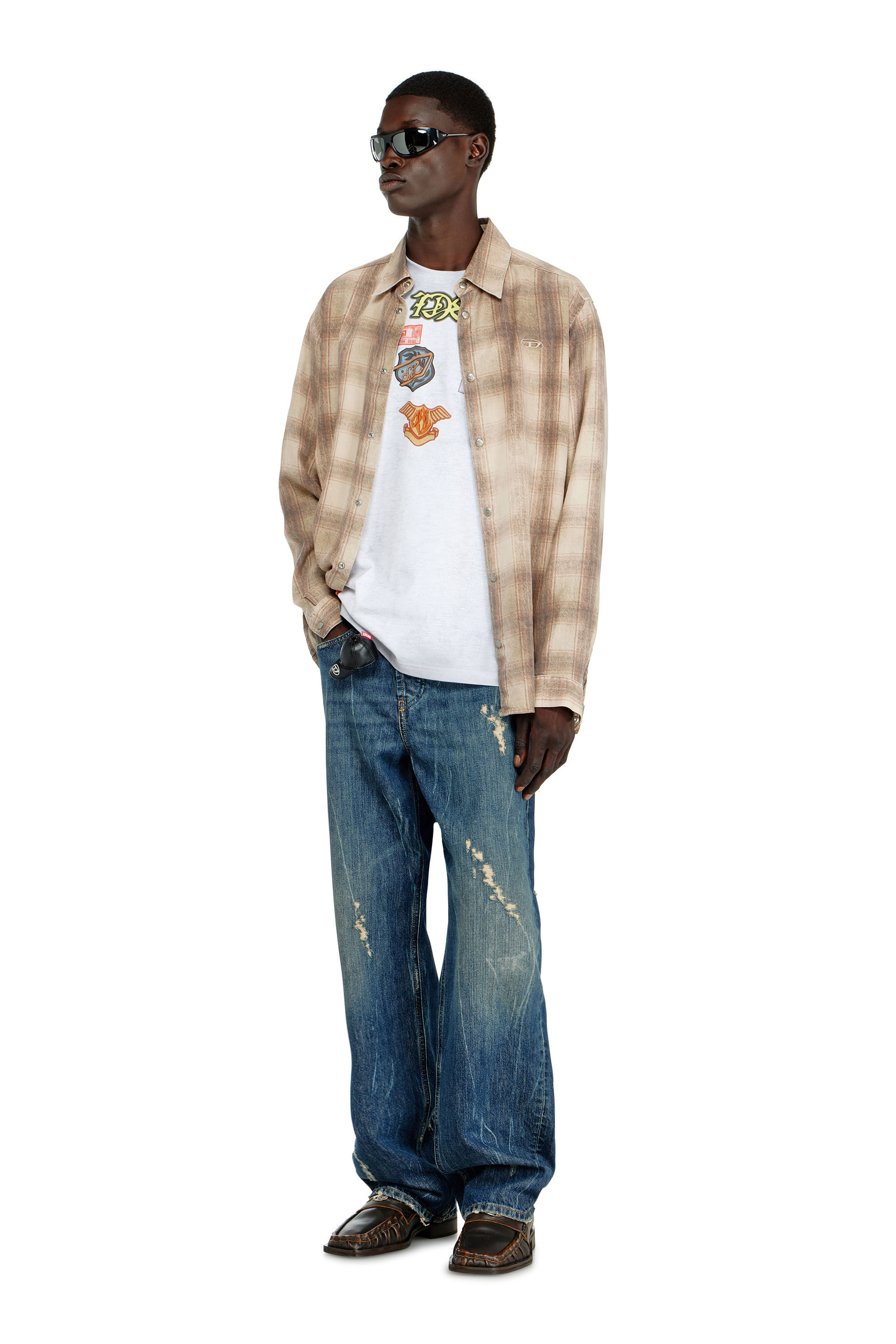 Diesel - T-BOXT-AA6, T-shirt en coton avec imprim&eacute; patchs all-over Homme in ToBeDefined - 1