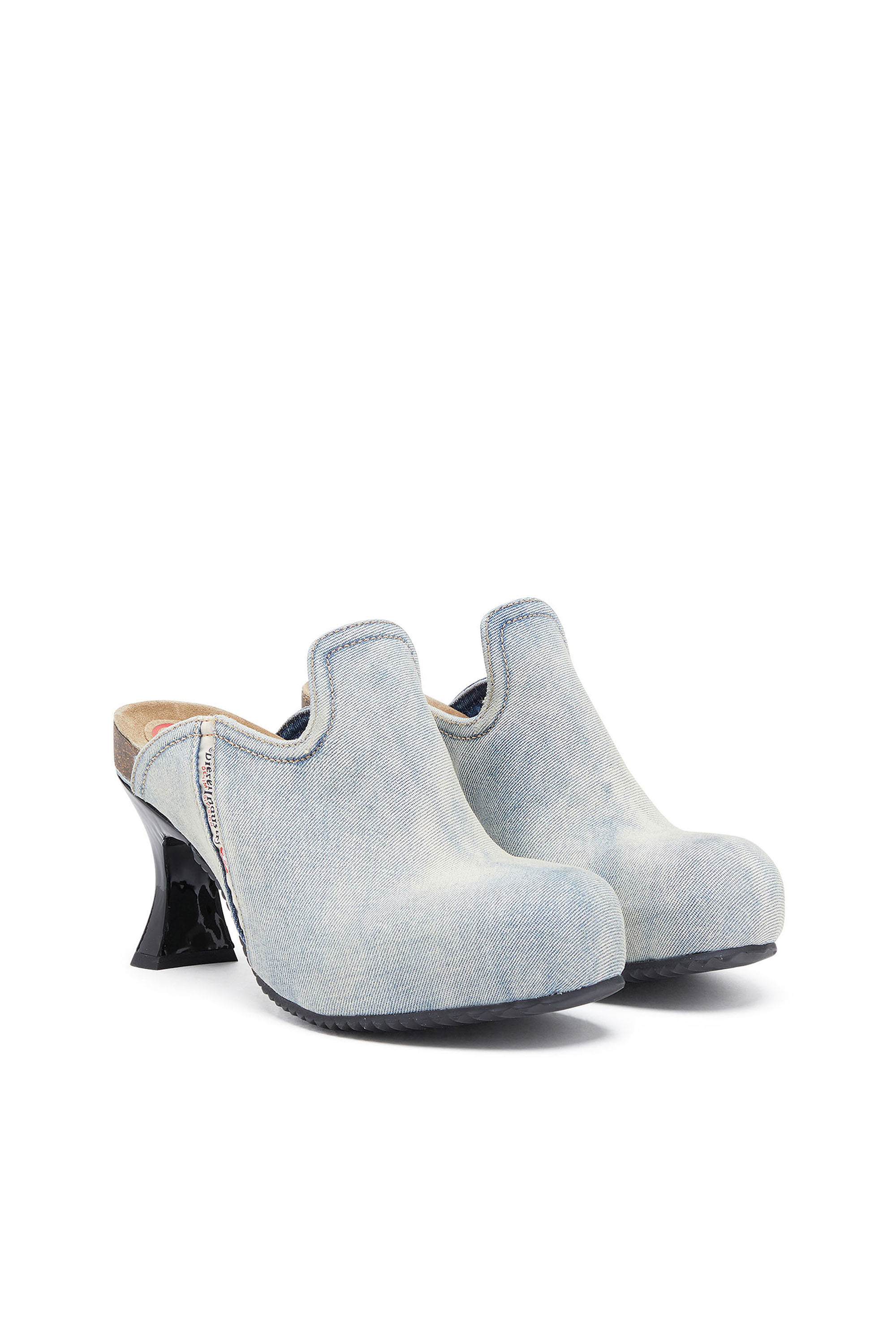Women's D-Woodstock: Denim kitten heel mules | Blue | Diesel