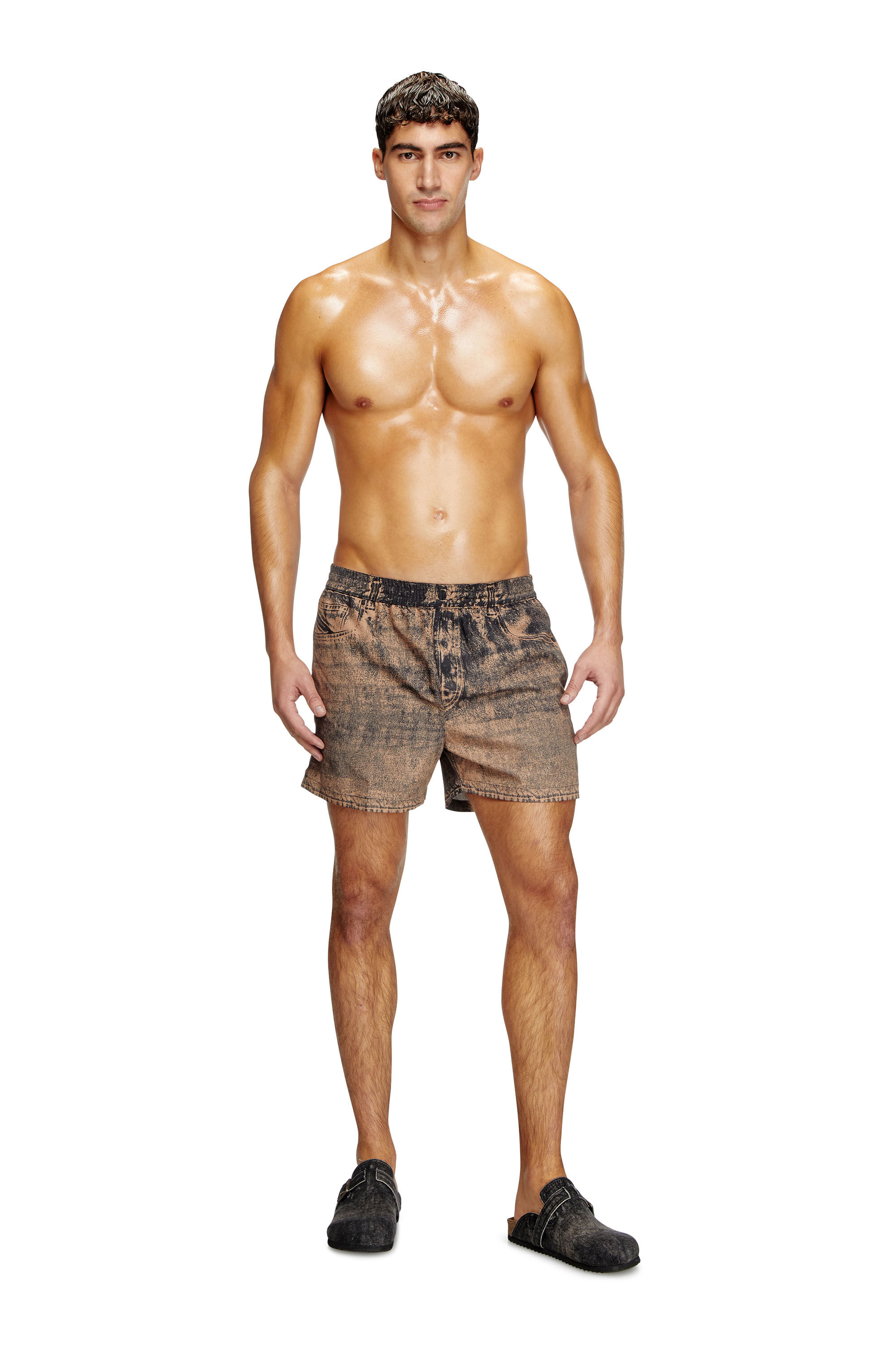 Diesel - KEN-37-DNM, Short de bain mi-long avec imprimé denim Homme in Polychrome - 2
