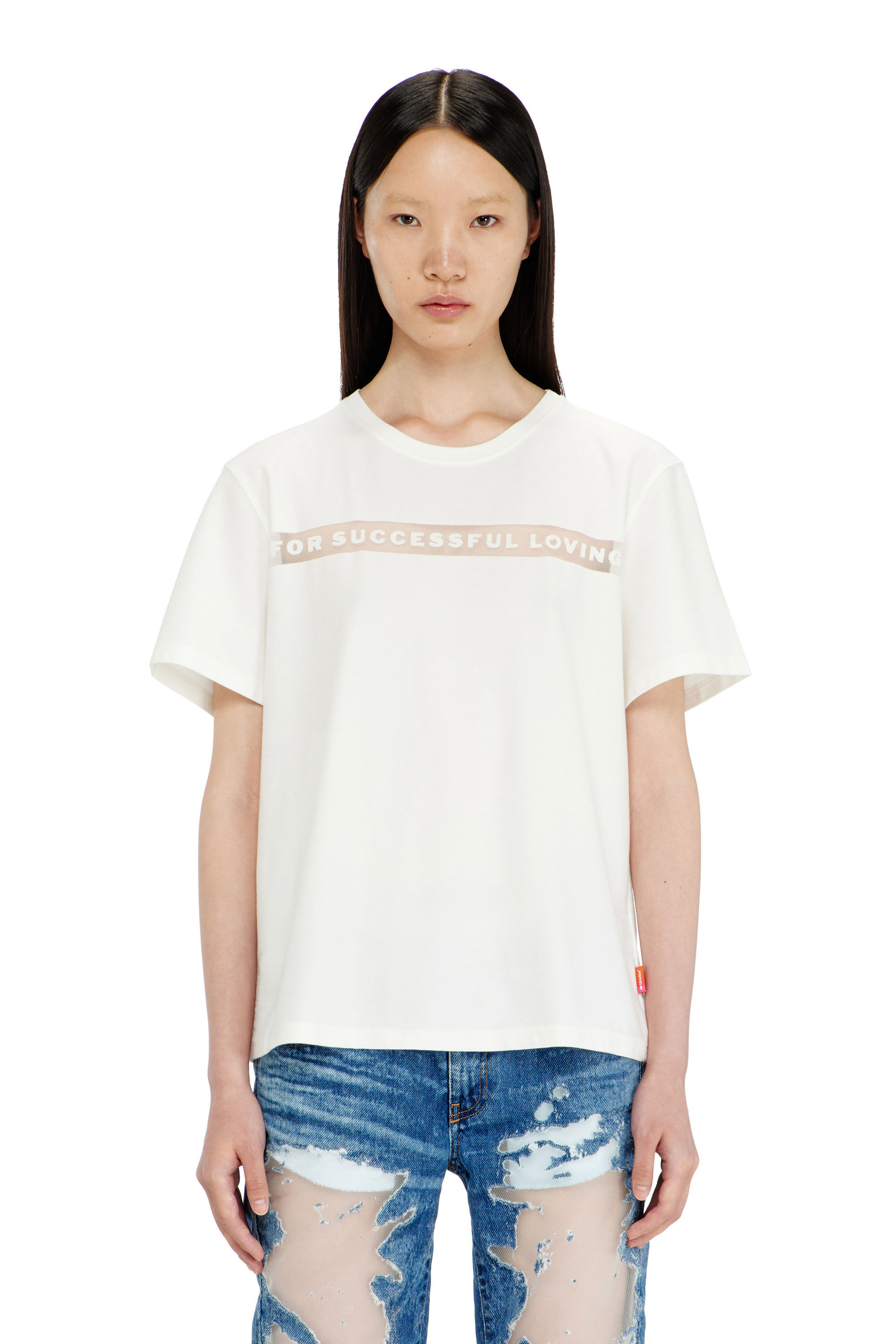 Diesel - PR-T-NOTS-CHI-R, T-shirt avec logo For Successful Loving Mixte in Blanc - 5