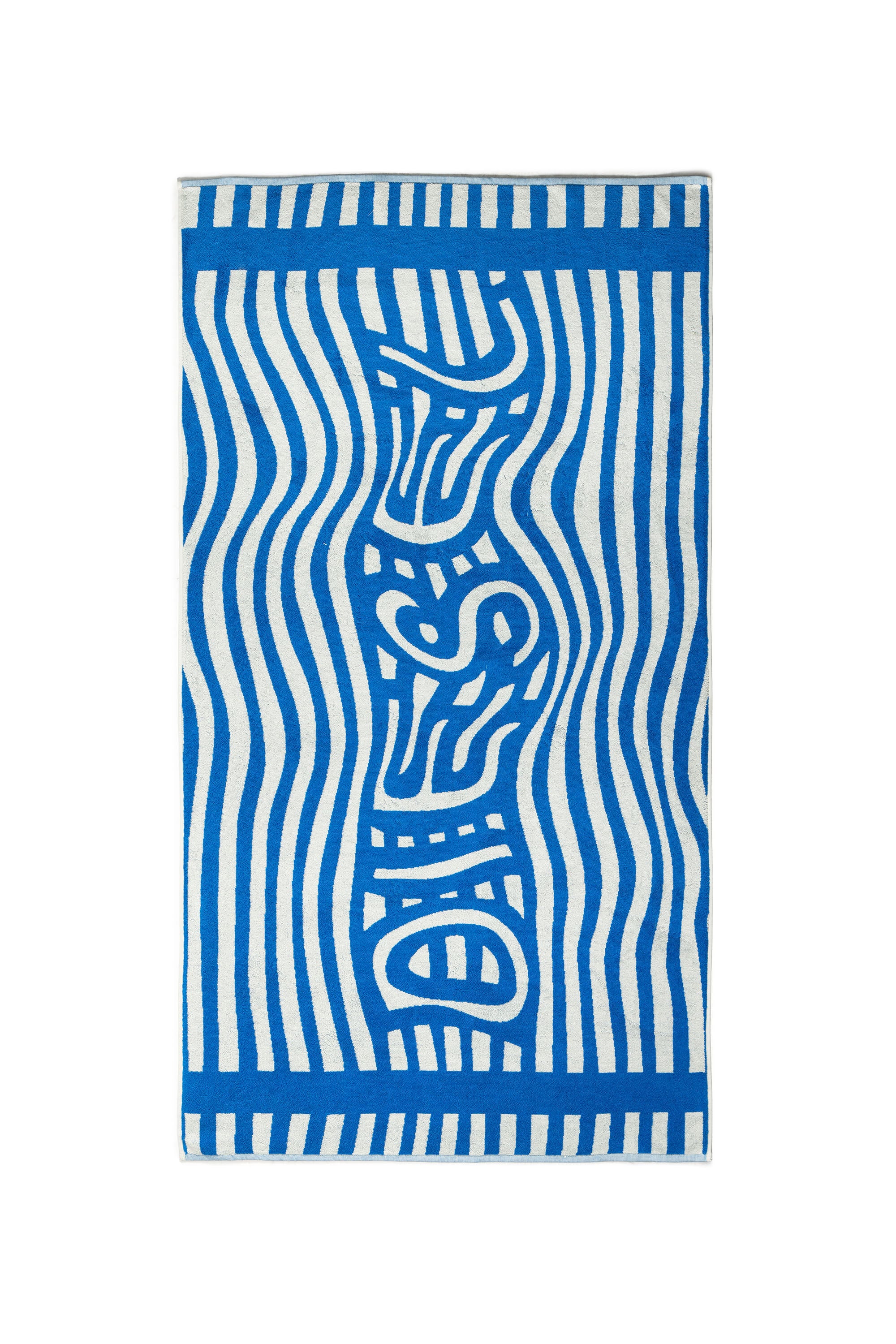 Diesel - 1018164 STRIPES GREY/BLUE TOWEL, Serviette &eacute;ponge 100x180 cm Mixte in Bleu - 1