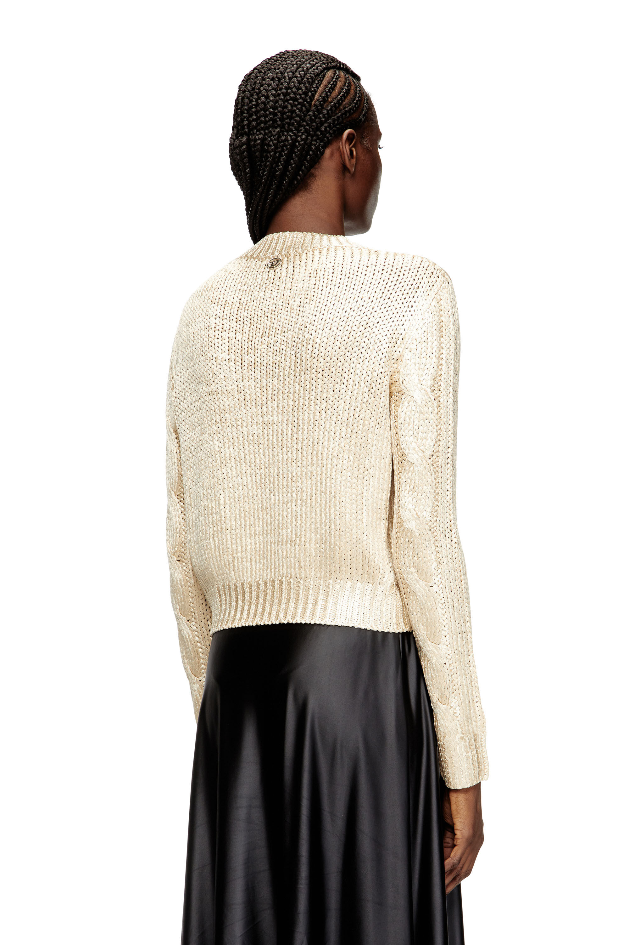 Diesel - M-MICCHA, Pull torsadé avec effet brillant Femme in ToBeDefined - 4