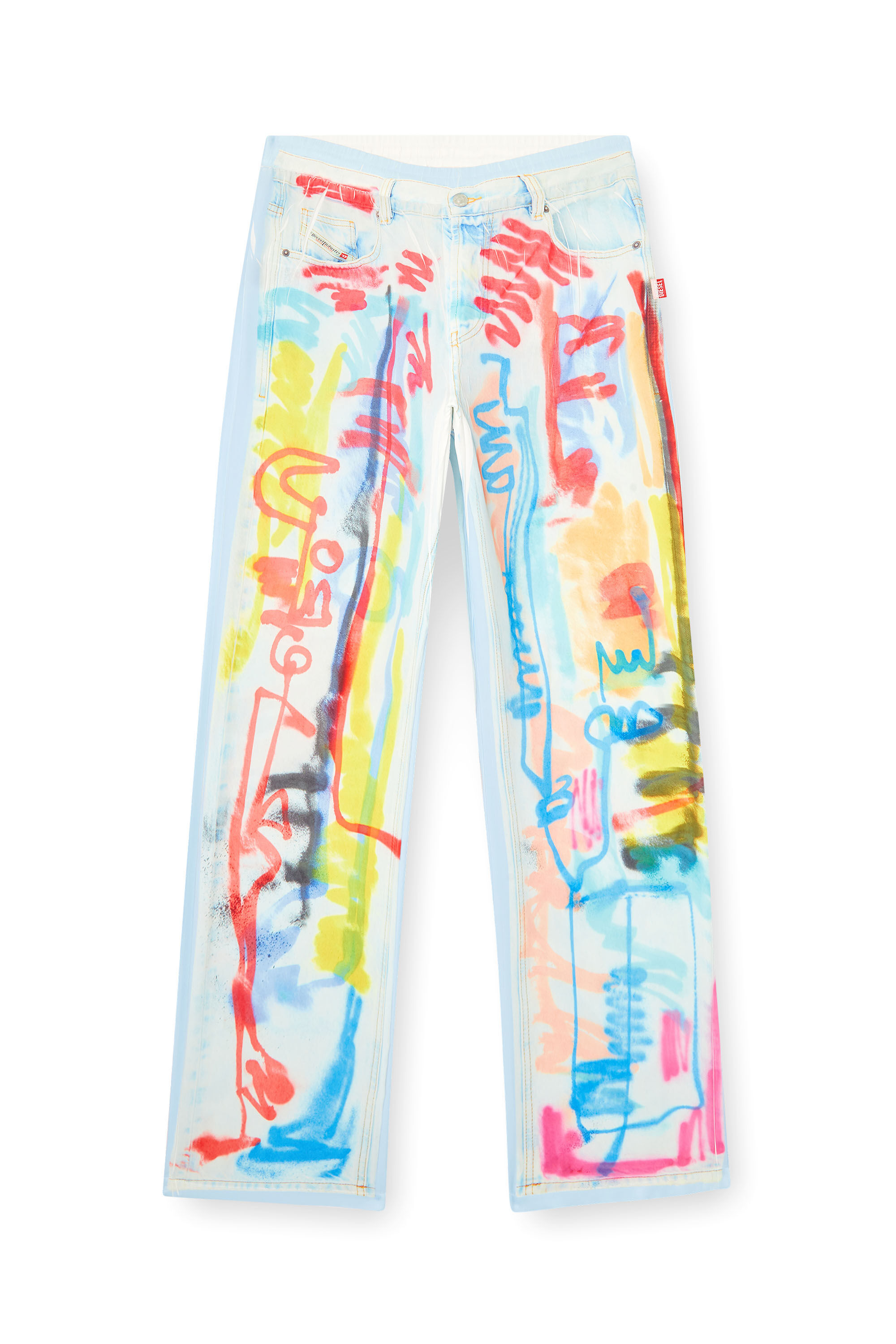 Diesel - P-AFTER-GRAFFITI-AFR, Pantalon avec fit relaxed et imprimé graffiti Mixte in Polychrome - 2