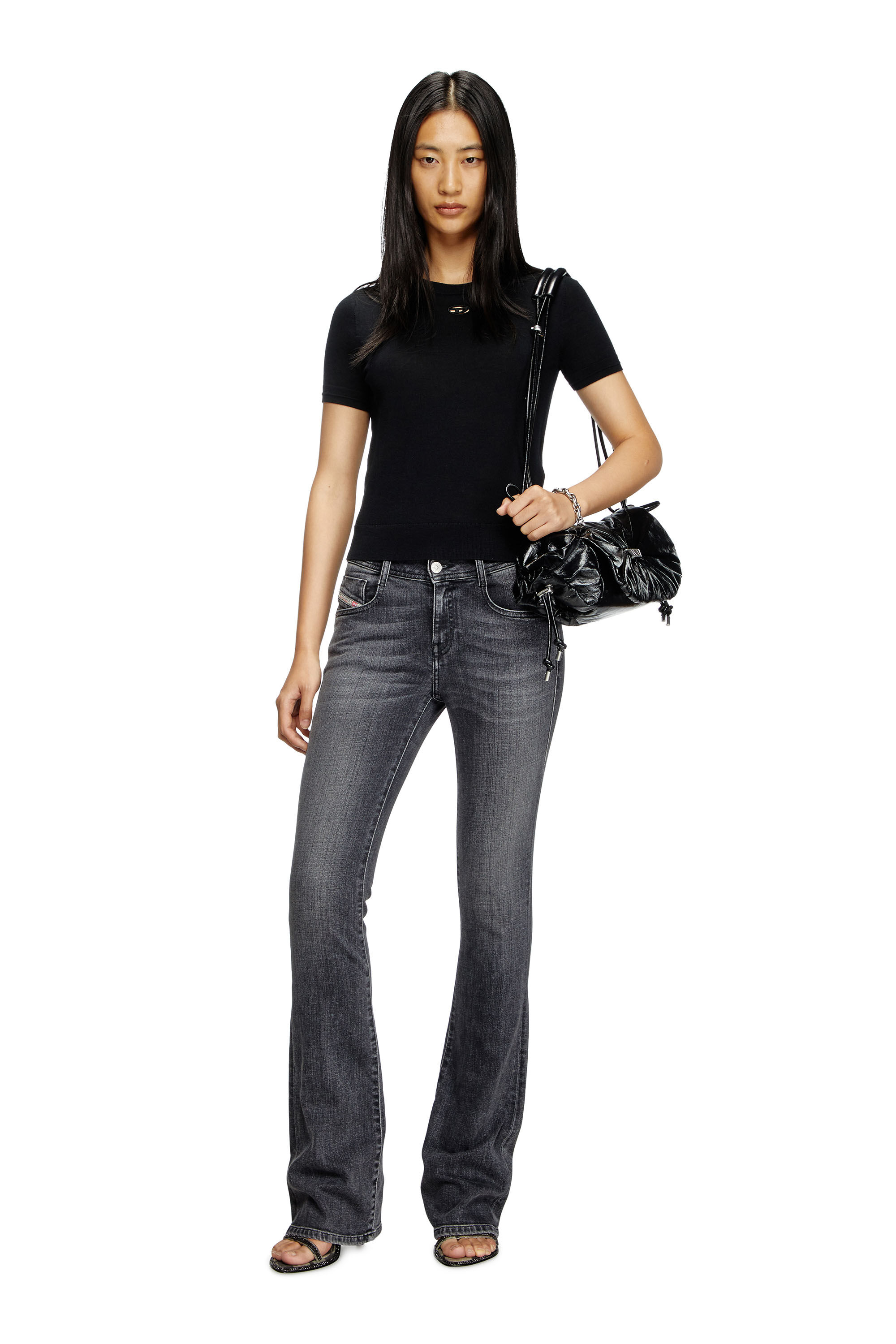 Diesel - M-ALINE, Pull à manches courtes en laine Femme in Noir - 1