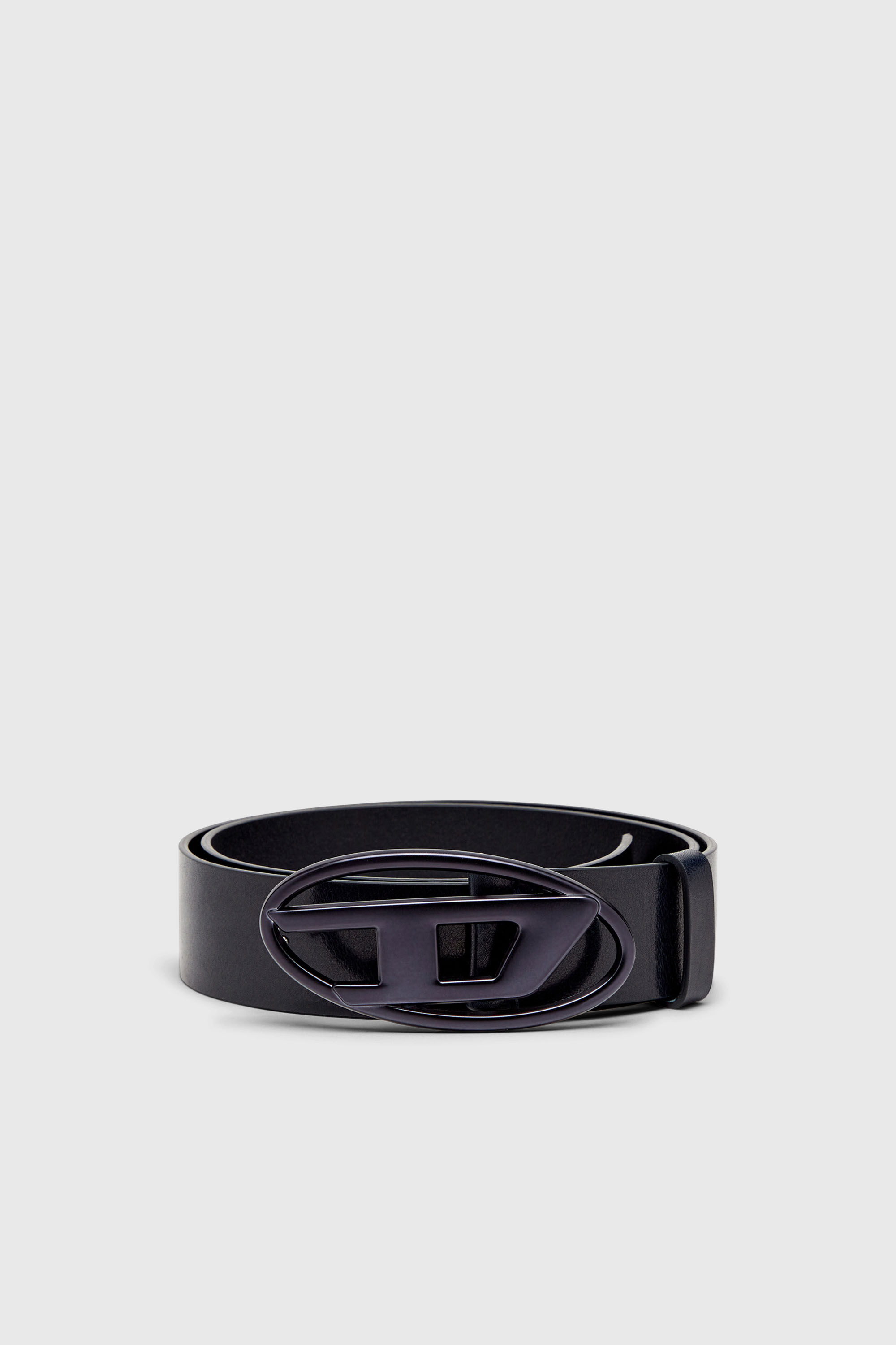 Diesel - B-1DR, Ceinture 3.9 cm en cuir avec boucle Oval D m&eacute;tallis&eacute;e Mixte in Bleu - 1