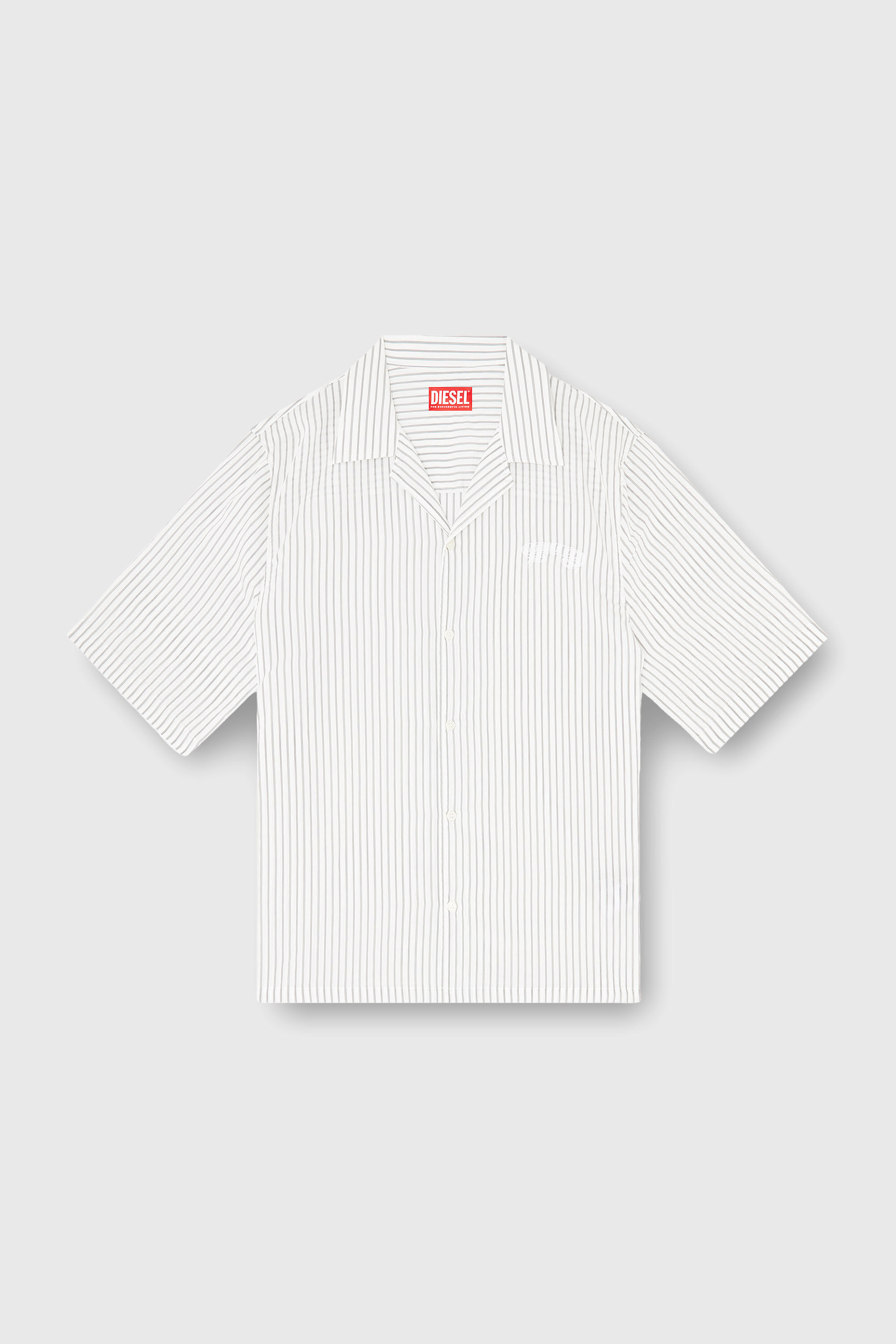 Diesel - S-MAC-EFBV, Chemise &agrave; manches courtes en modal &agrave; rayures fines Homme in Polychrome - 2