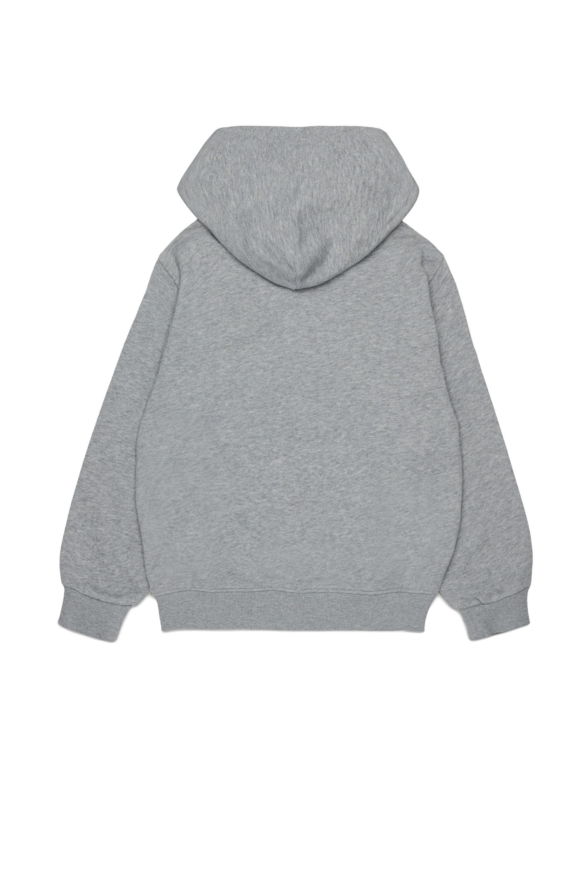 Diesel - SJEANSHOOD OVER, Sweat &agrave; capuche zipp&eacute; avec logo effiloch&eacute; Homme in Gris - 2