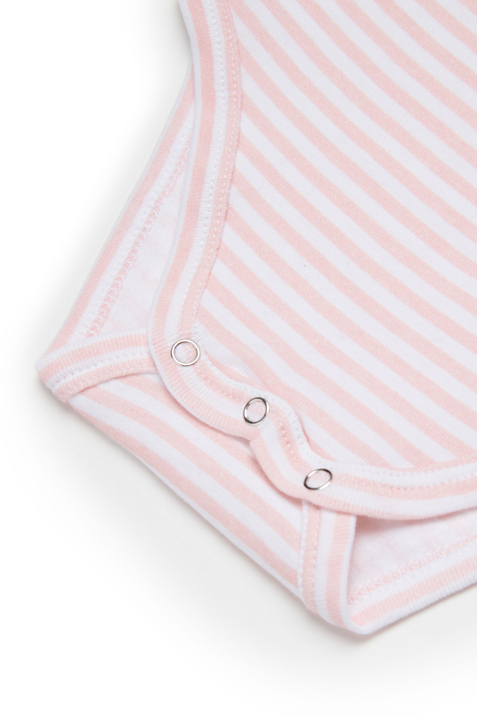 Diesel - USPEL-NB, Unisex's Cotton bodysuit with stripes and print in Pink - 4