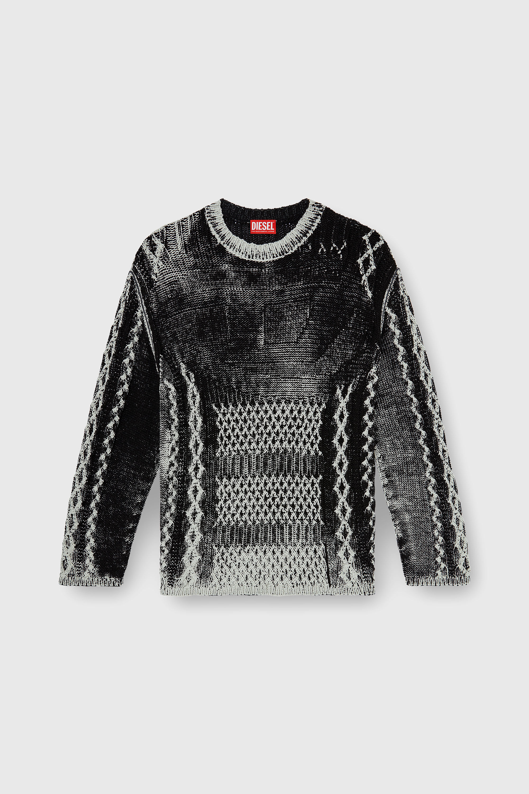 Diesel - K-MIONE, Pull trait&eacute; en maille torsad&eacute;e Homme in Polychrome - 2