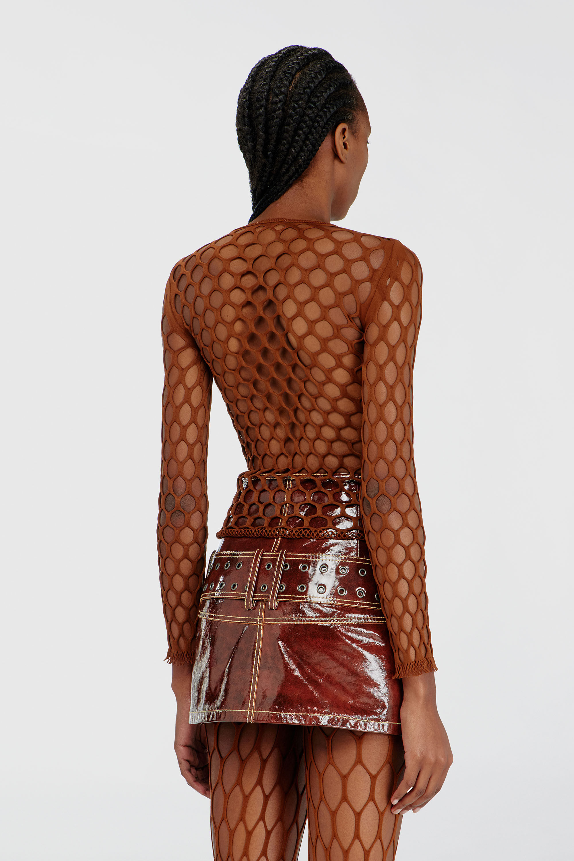 Diesel - M-ZANDA, Top en maille stretch Femme in Marron - 4