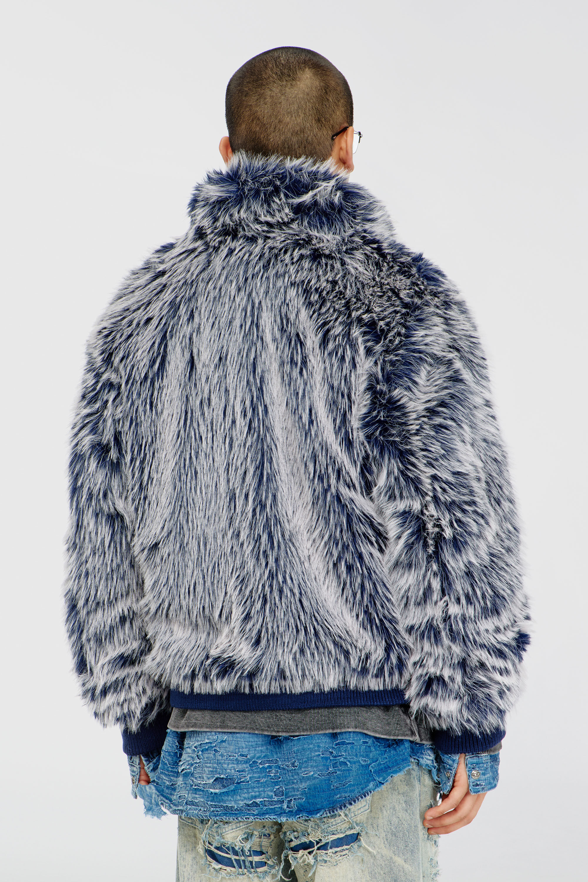 Diesel - W-VICTOR, Veste d'hiver shaggy Homme in Bleu - 4