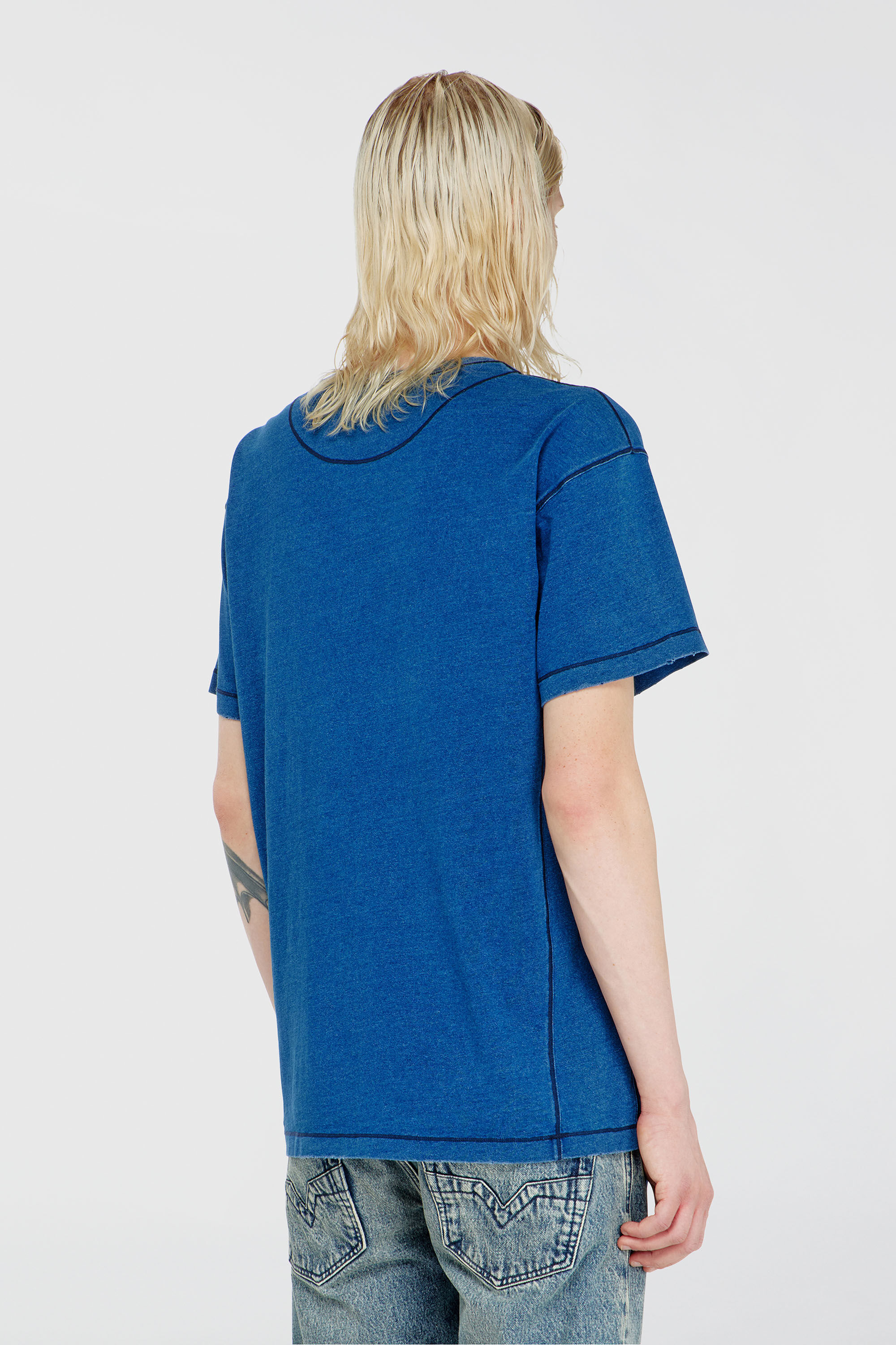 Diesel - T-NOX, T-shirt avec patchs effet ombre Homme in Bleu - 4